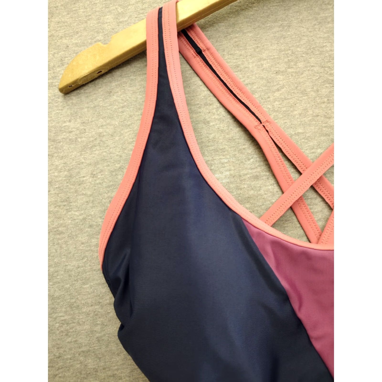Vintage All In Motion Women's Navy/Pink One Piece Swimsuit Padded S Racerback Beachwear - Vintage? No, Regular Size S Size ONE SIZE - 7 Thumbnail