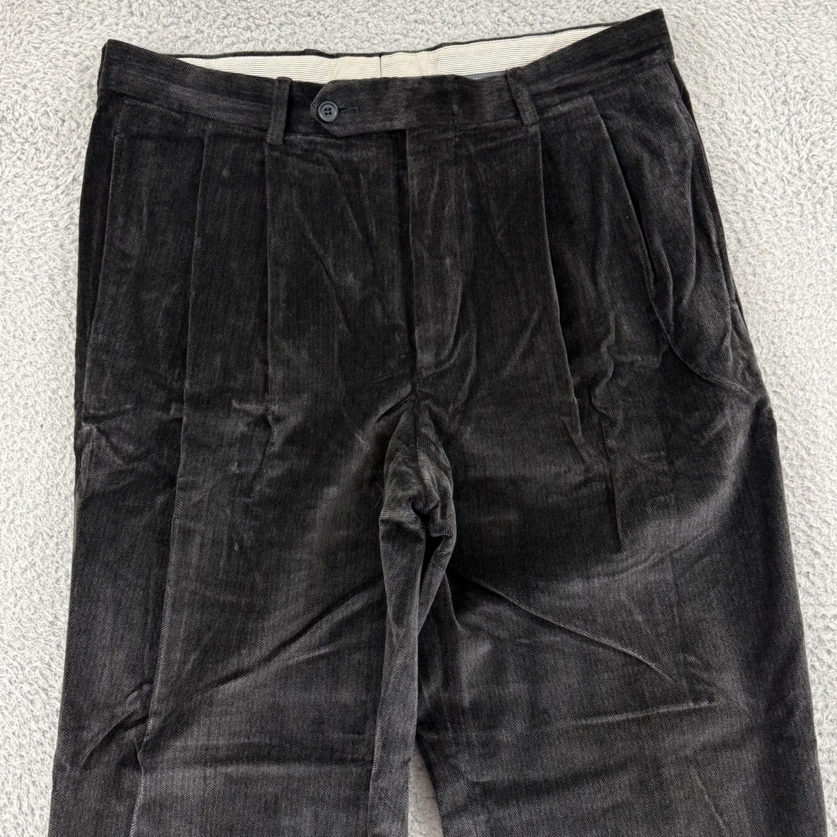 Ermenegildo Zegna VINTAGE Ermenegildo Zegna Pants Mens 36x31 Black Velvet High Rise Classic Fit Trousers Size US 36 / EU 52 - 3 Thumbnail