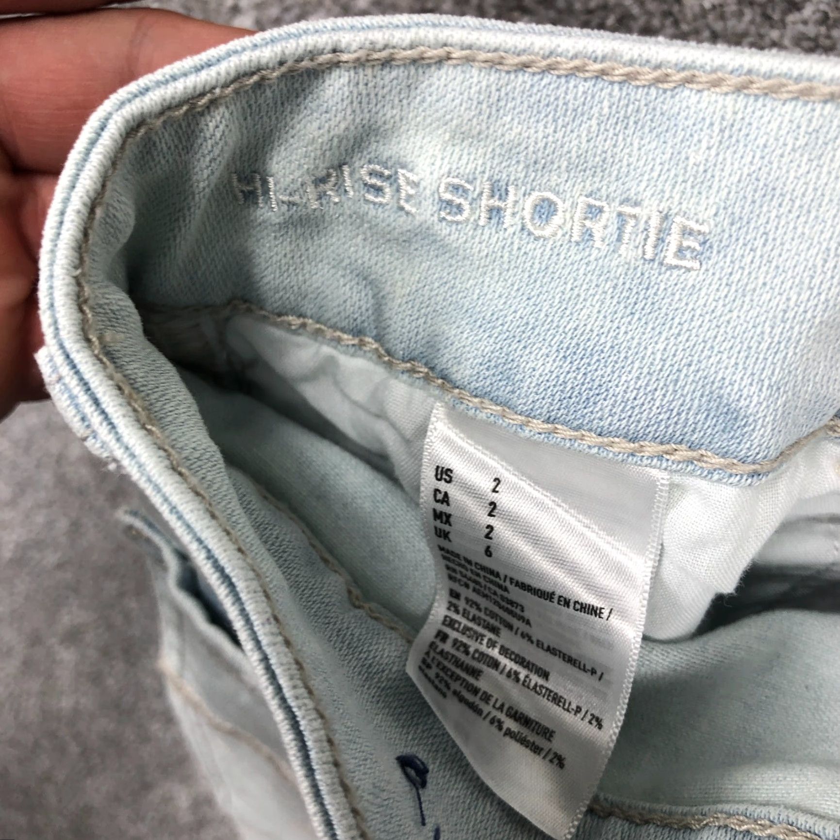 American Eagle Outfitters American Eagle Shorts Women 2 Hi Rise Cut Off Shortie Jean Super Stretch Ladies Size 26" / US 2 / IT 38 - 7 Thumbnail