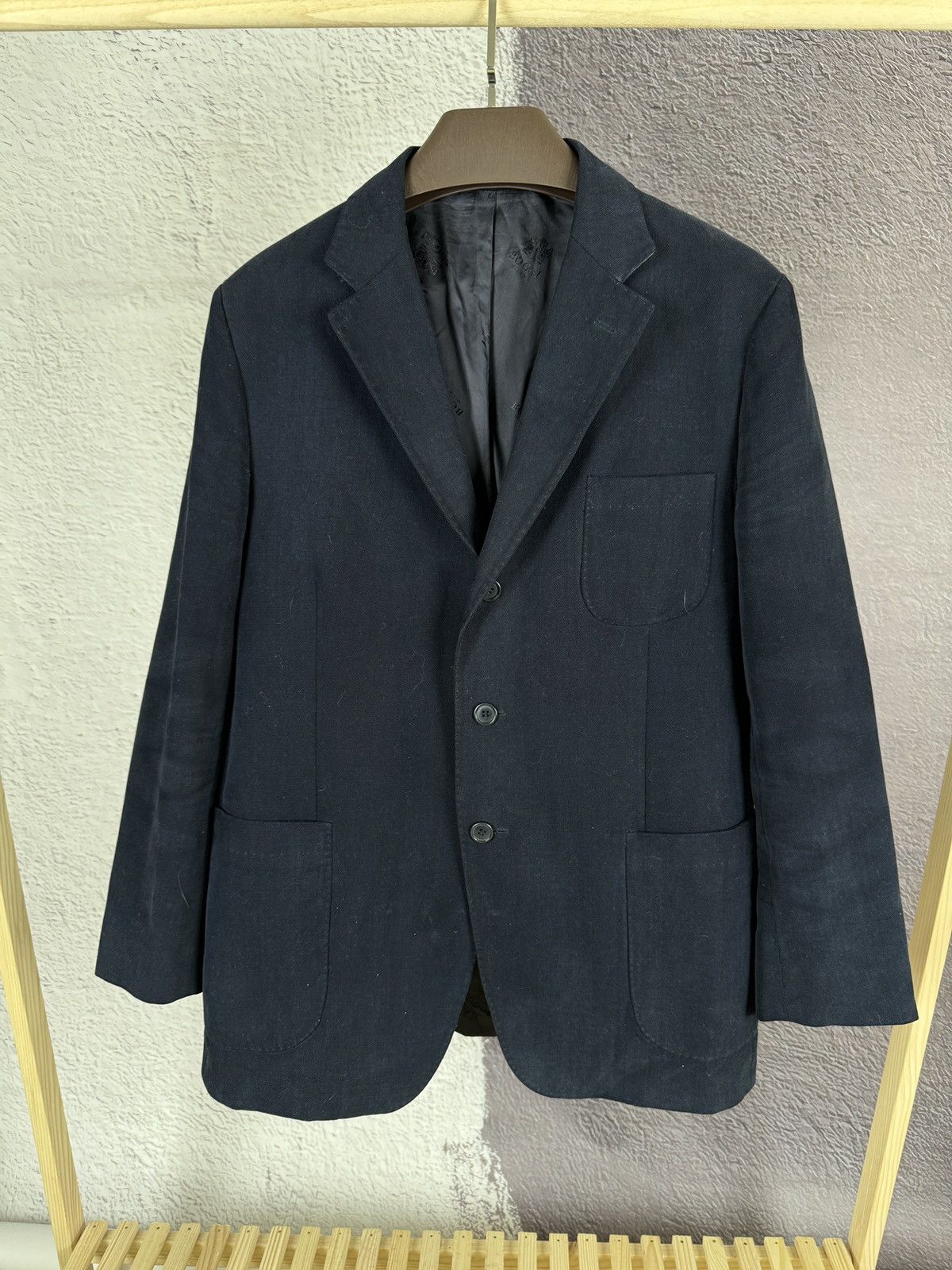 Boggi Boggi Milano vintage blue cotton 3 button blazer Size 44R - 3 Thumbnail