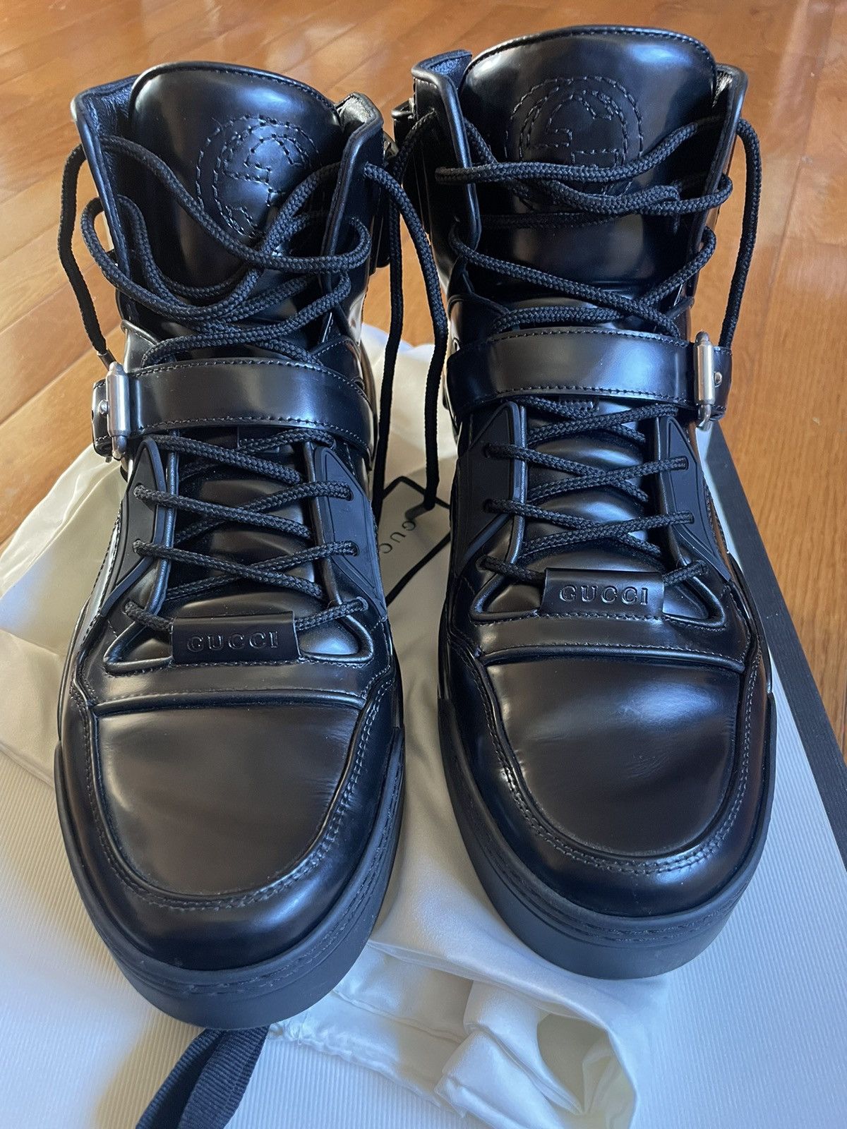Gucci MENS GUCCI MANGUM HIGH TOPS Size US 8 / EU 41 - 4 Thumbnail