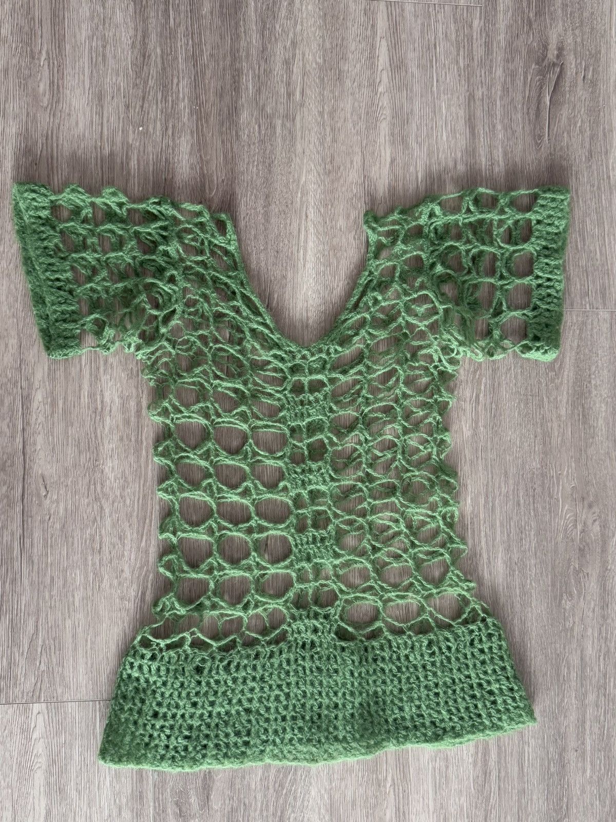Handmade Handmade green crochet mesh top Size S / US 4 / IT 40 - 1 Thumbnail