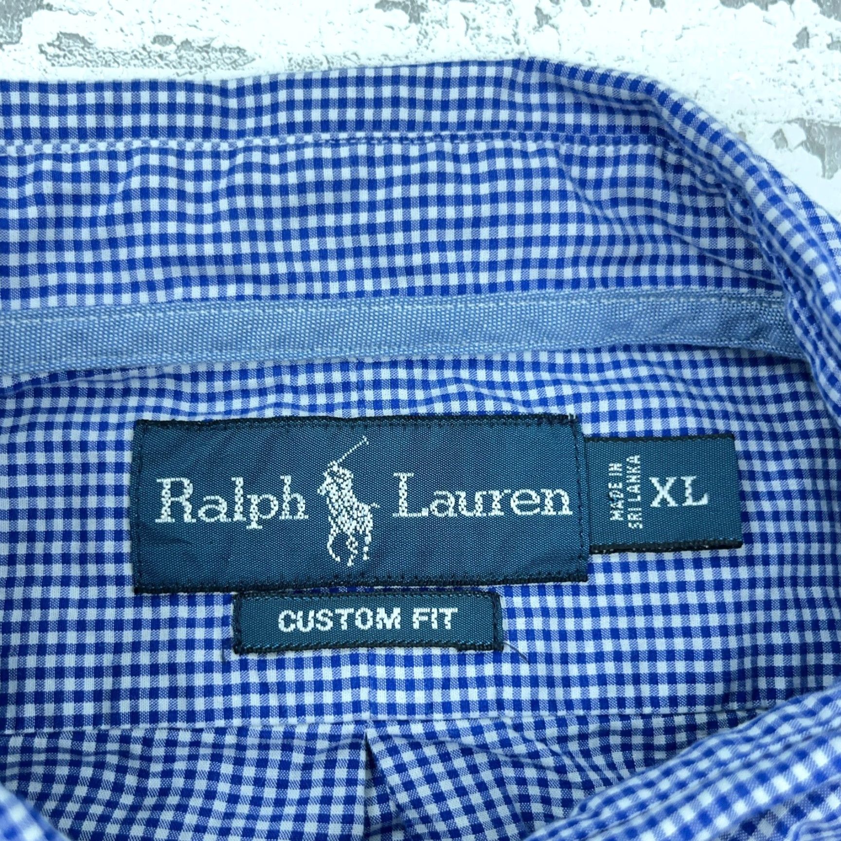 Ralph Lauren Ralph Lauren Shirt Men XL Blue White Button Up Custom Fit Mini Check Gingham A87 Size US XL / EU 56 / 4 - 3 Thumbnail