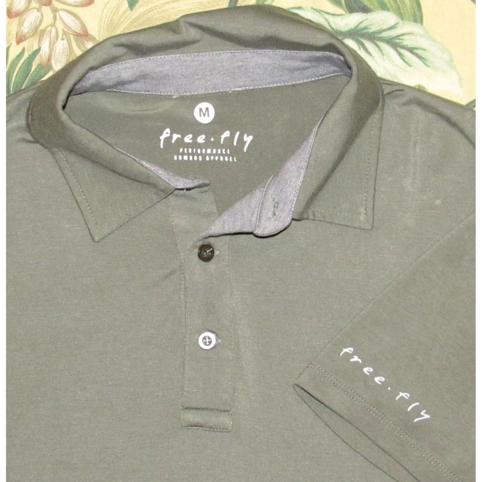 Vintage FREE FLY Green Bamboo Blend Short Sleeve Polo Shirt Medium M Shirt Mens Black? Size US M / EU 48-50 / 2 - 2 Thumbnail