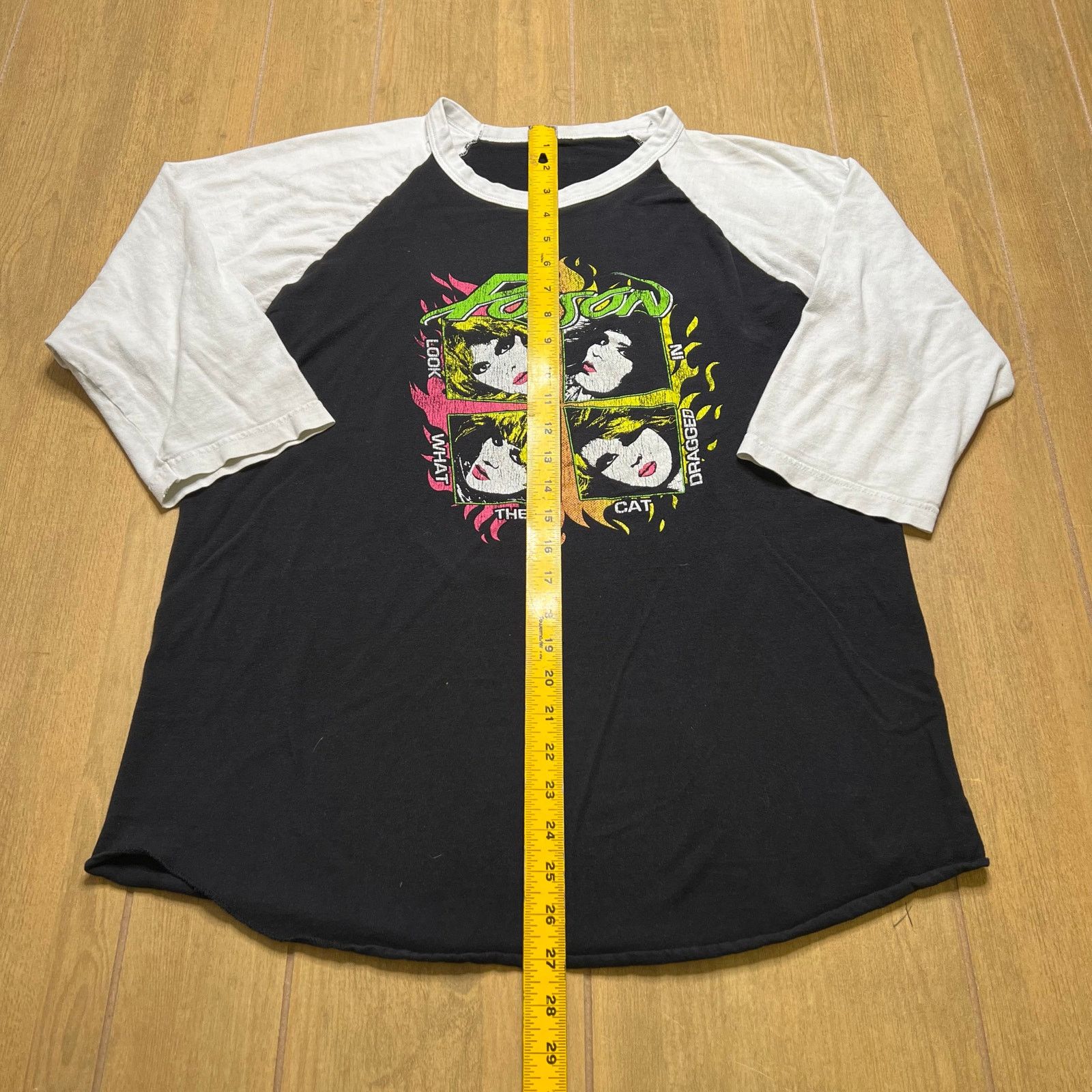 Vintage Poison Tour 2018 Raglan Band T Shirt 3/4 Sleeve Rock L/M Size US L / EU 52-54 / 3 - 5 Thumbnail
