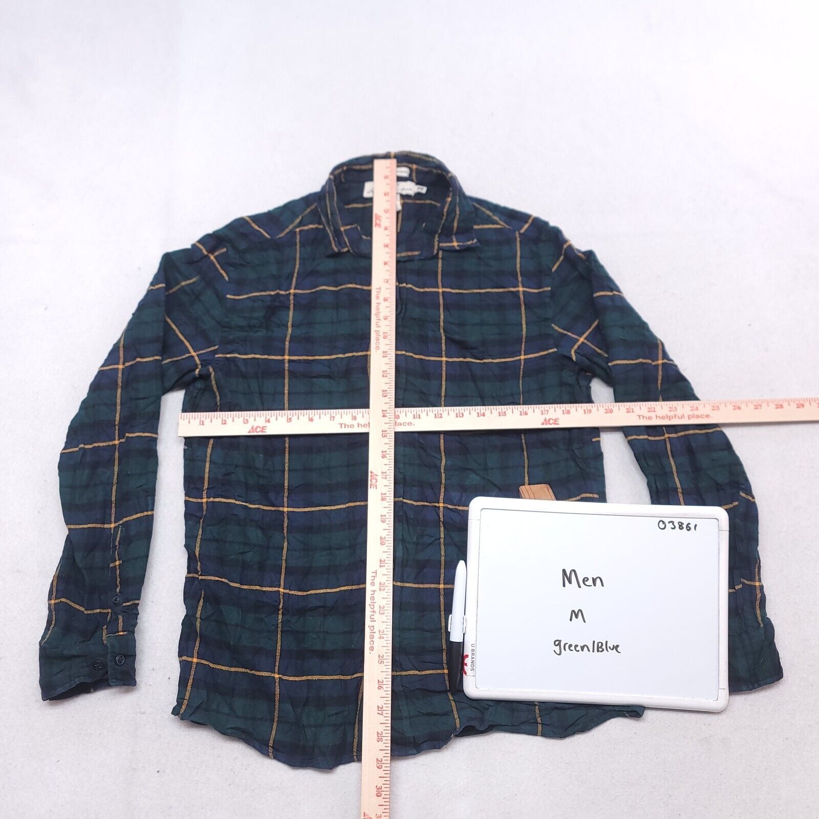 H&M H&M LOGG Tartan Flannel Button Up Shirt Mens Size M Green Size US M / EU 48-50 / 2 - 6 Thumbnail