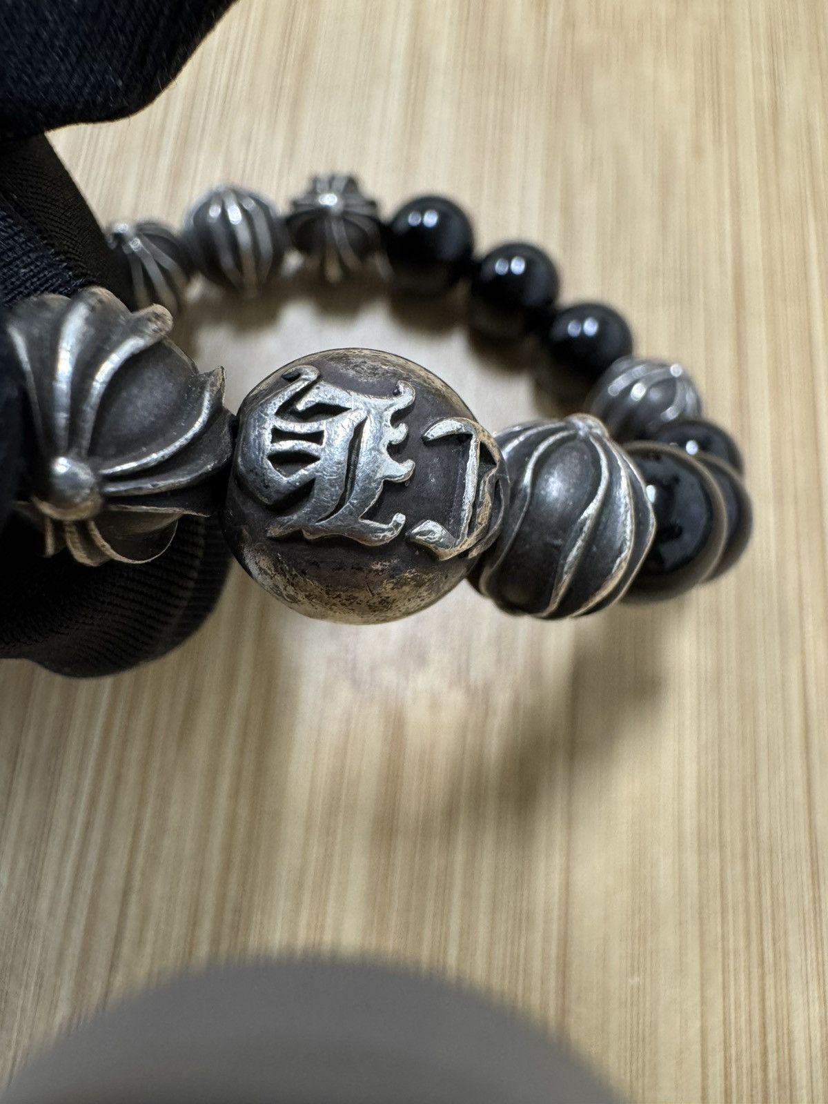 Chrome Hearts Chrome Hearts Black Onyx Pearls 925 Sliver 10mm Size ONE SIZE - 15 Thumbnail
