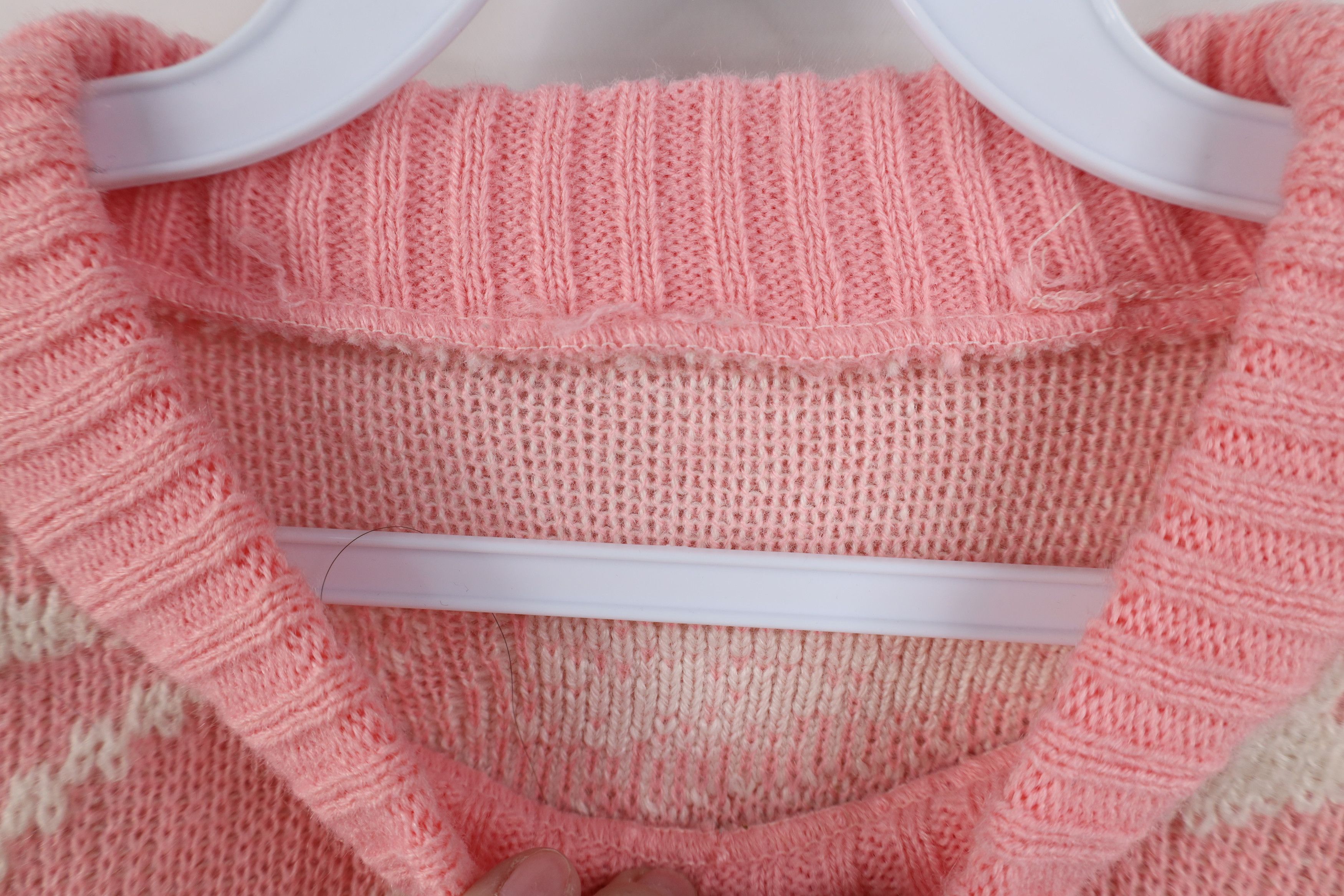 Vintage Vintage 90s Streetwear Ribbed Knit Crewneck Sweater Pink Size M / US 6-8 / IT 42-44 - 8 Thumbnail