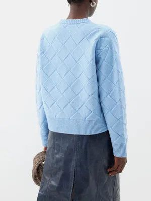 Bottega Veneta o1y0725 Crewneck Sweater in Light Blue Size S / US 4 / IT 40 - 4 Thumbnail