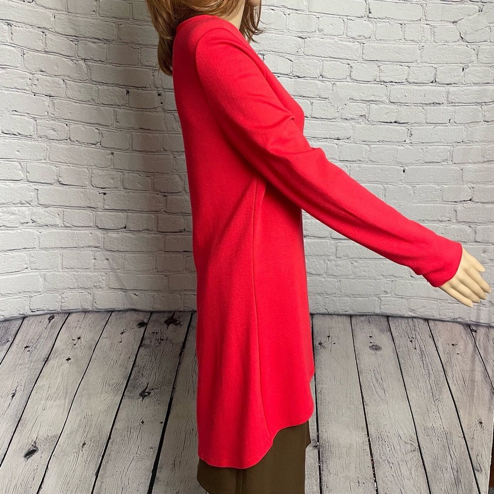 Chicos Chico's Red V-Neck Gold Accent Rayon Tunic Size 1 US M Size M / US 6-8 / IT 42-44 - 6 Thumbnail