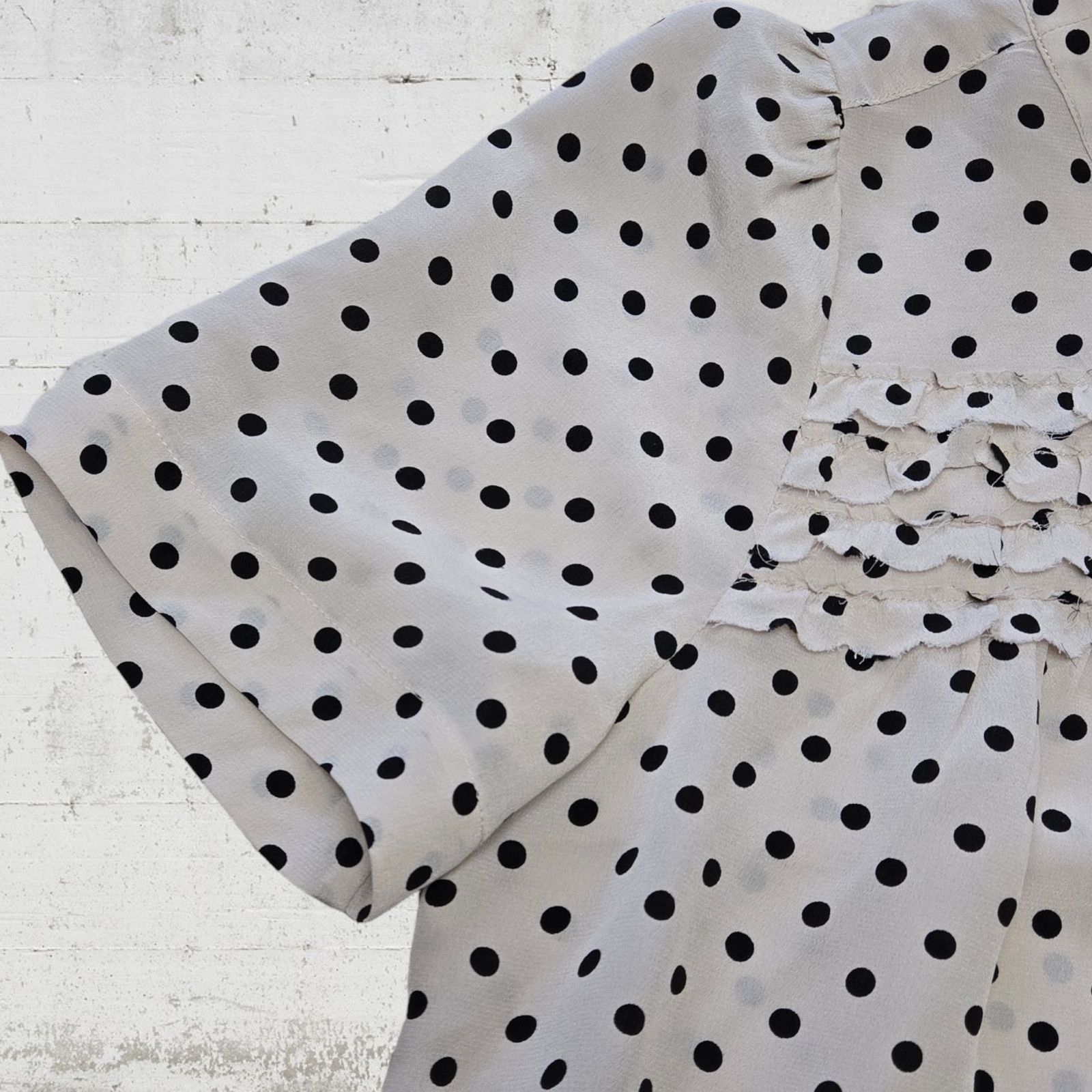 Madewell Madewell Silk Polka Dot Ruffle Blouse Size XS Size XS / US 0-2 / IT 36-38 - 7 Thumbnail
