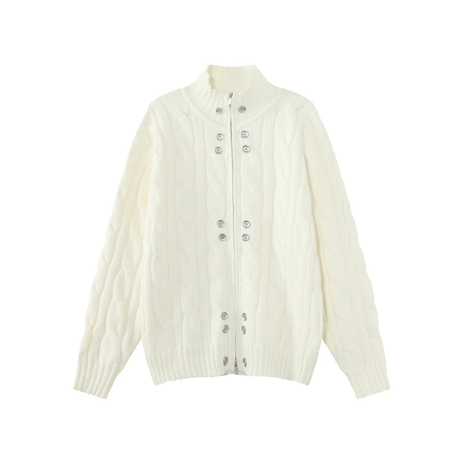 Vintage Cable Knit Zip-Up Cardigan Sweater Size US M / EU 48-50 / 2 - 5 Thumbnail
