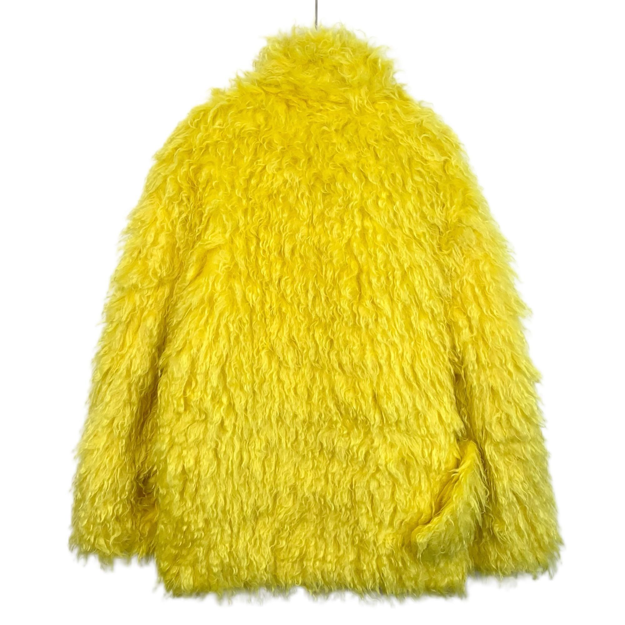 Balenciaga Balenciaga Yellow Mohair-Blend Fur Effect Coat With Garment Size XXS / US 00 / IT 34 - 2 Thumbnail