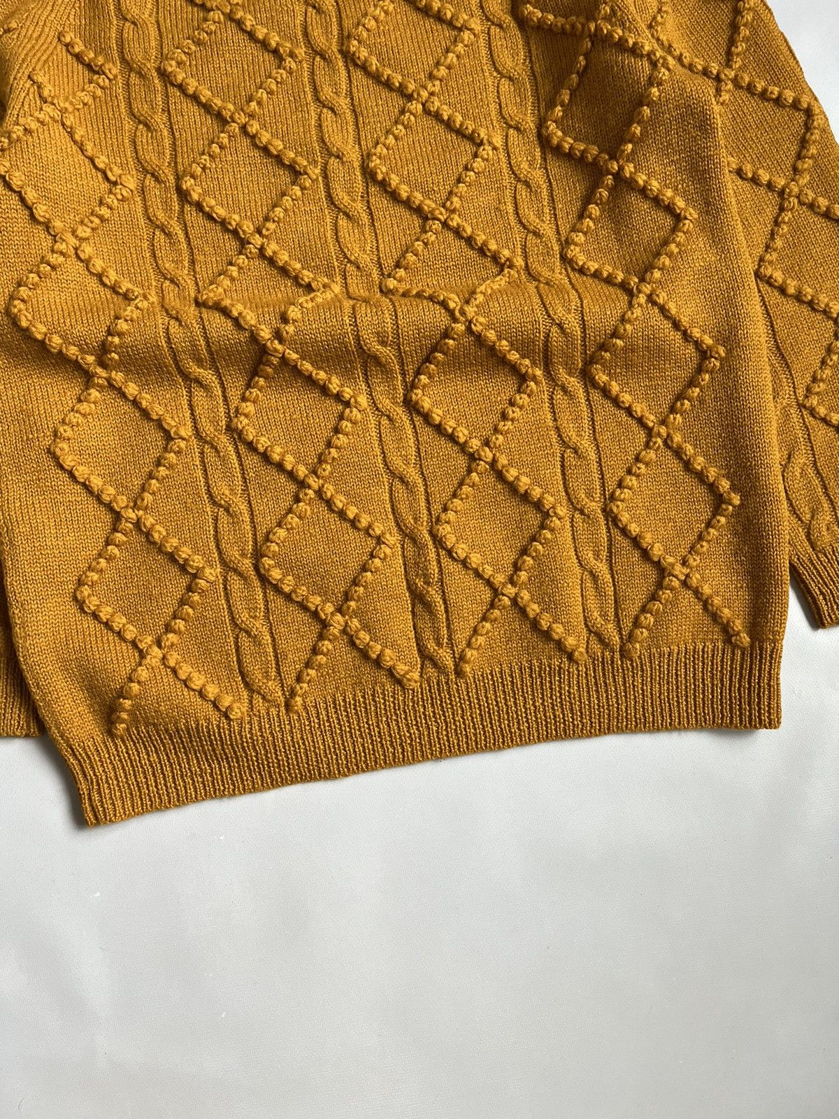 Acne Studios × Vintage ACNE STUDIOS Joris PAW15 Cable Knit Wool Mustard Sweater Size L / US 10 / IT 46 - 14 Thumbnail