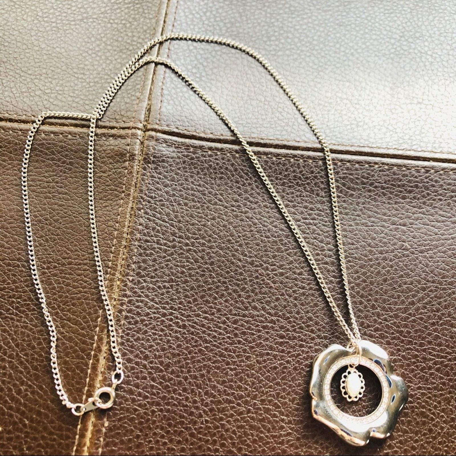 Vintage Vintage repurpose faux opal dual pendant on chain necklace Size ONE SIZE - 5 Thumbnail