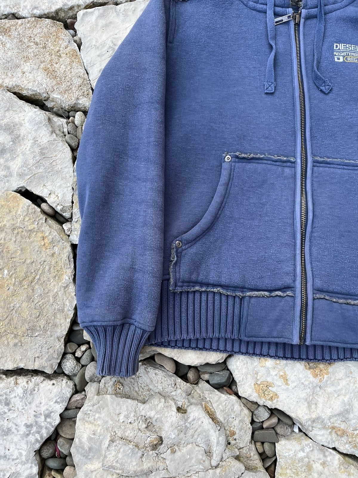 Diesel × Vintage Vintage Diesel jeans y2k heavy fur zip hoodie sherpa jacket Size US M / EU 48-50 / 2 - 9 Thumbnail