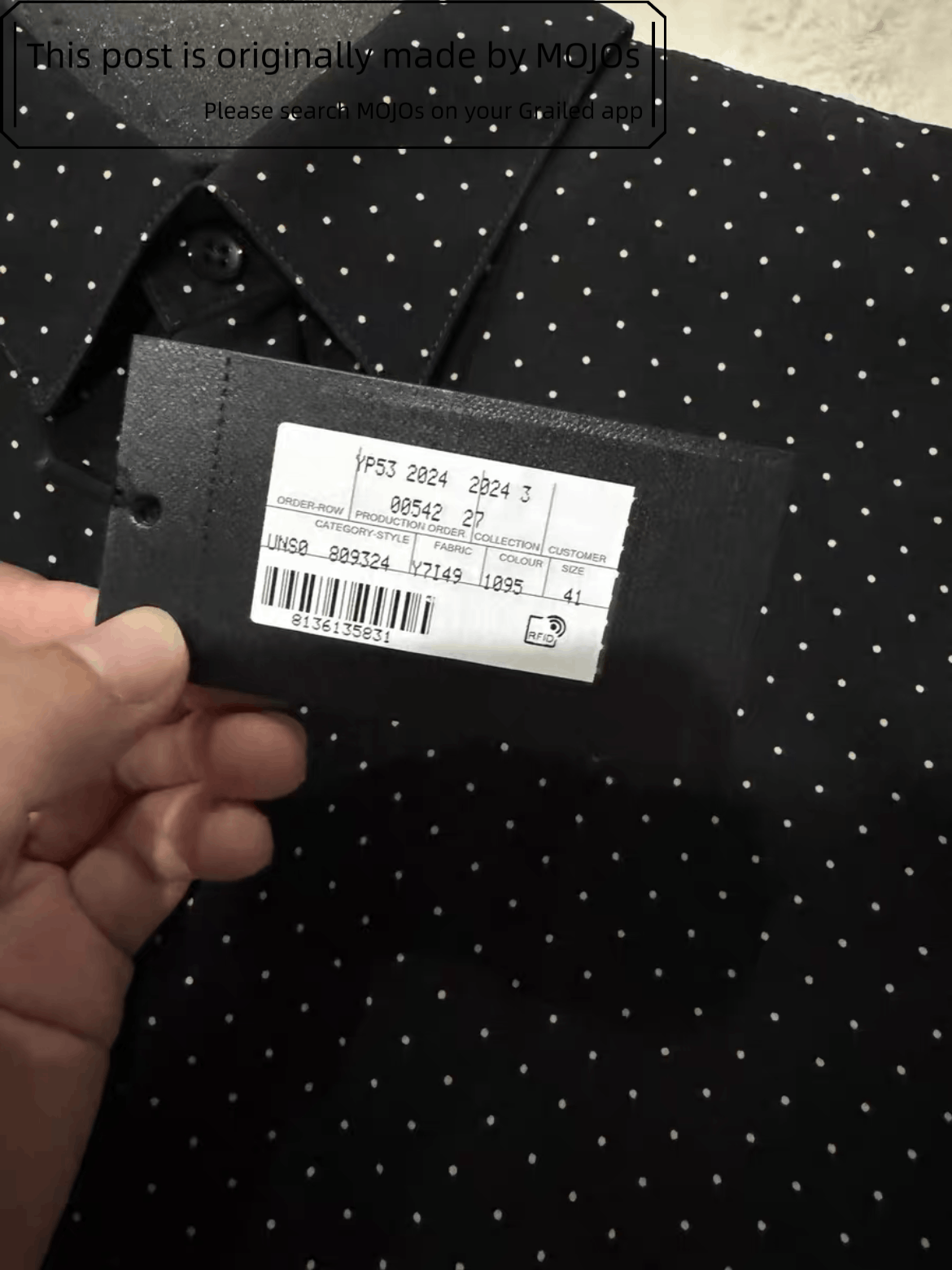 Sz 41 Saint Laurent Paris Dots Pattern Silk Shirt Mojos1352