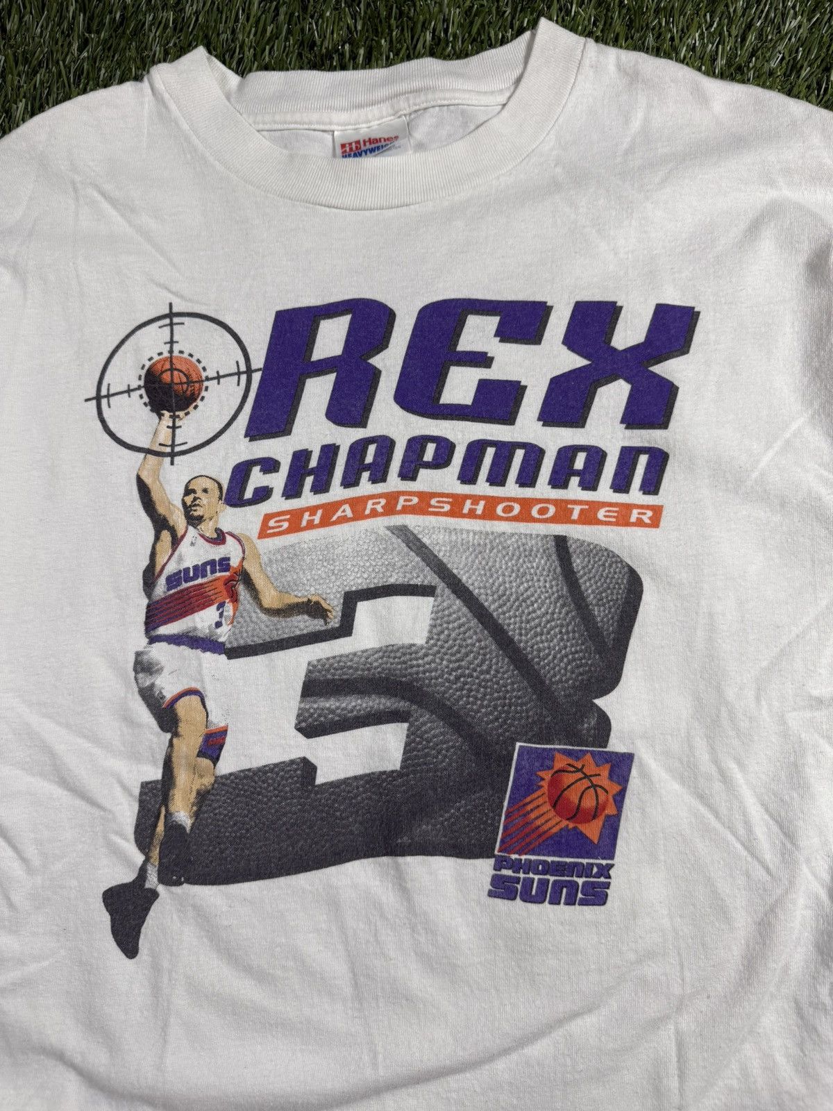 NBA Vintage 90s Phoenix Suns Rex Chapman Basketball Graphic Tee Size US XL / EU 56 / 4 - 2 Thumbnail