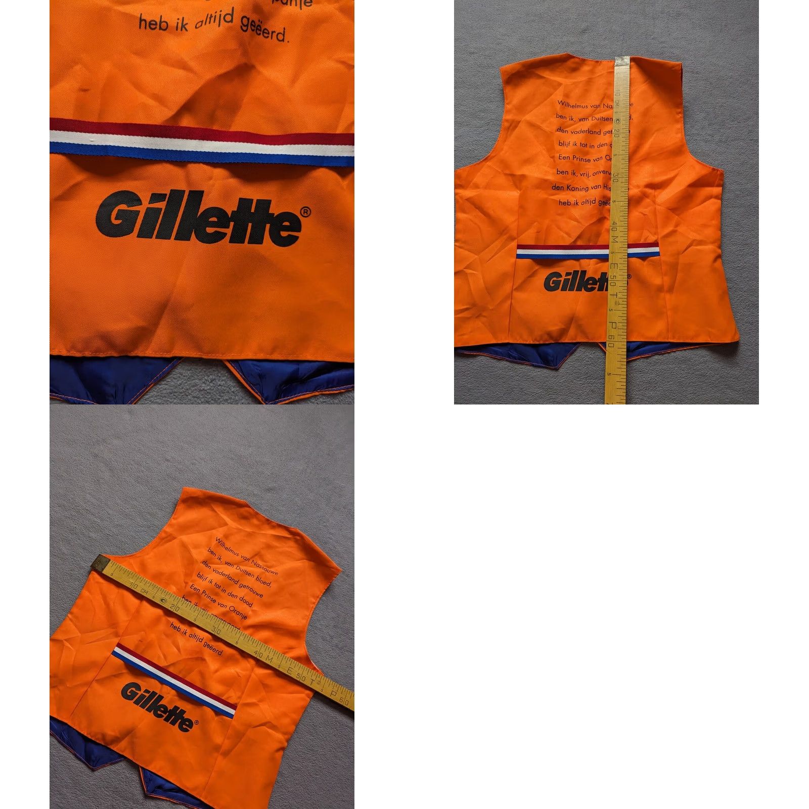 Vintage Gillette Netherlands Fan Vest Mens Size L Orange Scout van Oranje Size US L / EU 52-54 / 3 - 8 Thumbnail