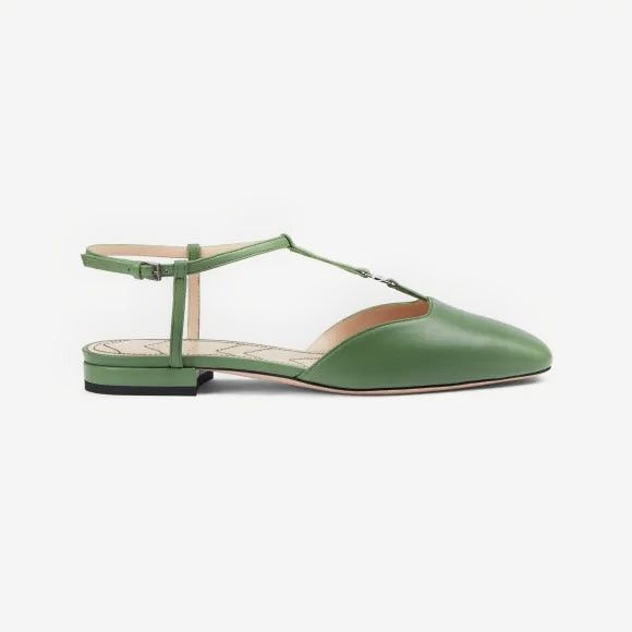 Gucci Double G Leather Ballet Flats SIZE 38.5