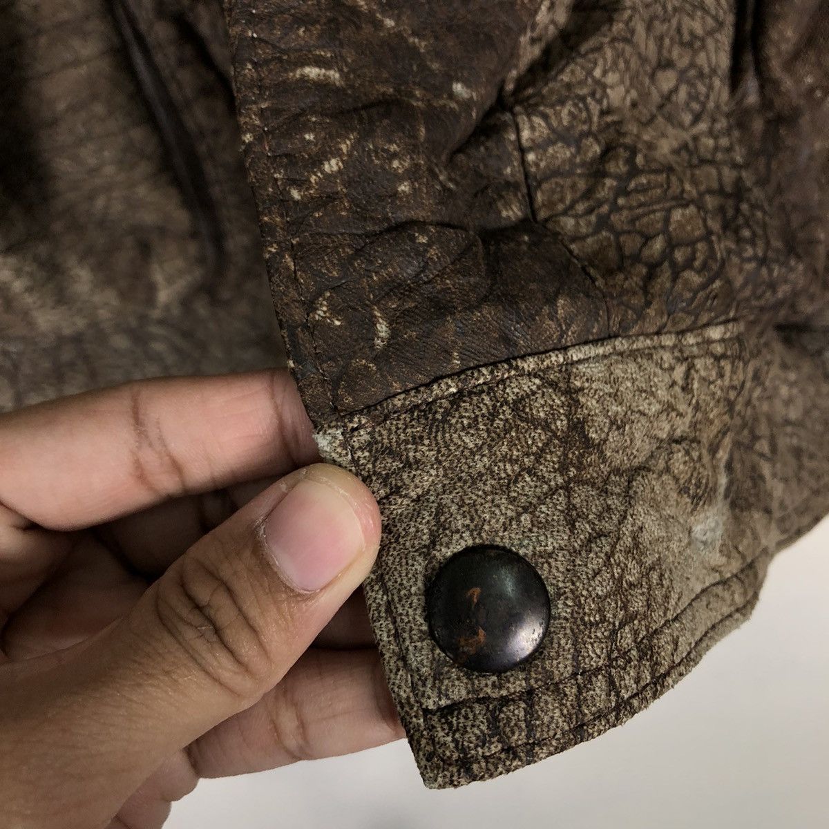 Genuine Leather 🔥Vtg Fly Bomber Leather Jacket Bondage Design Inspector Size US L / EU 52-54 / 3 - 14 Thumbnail