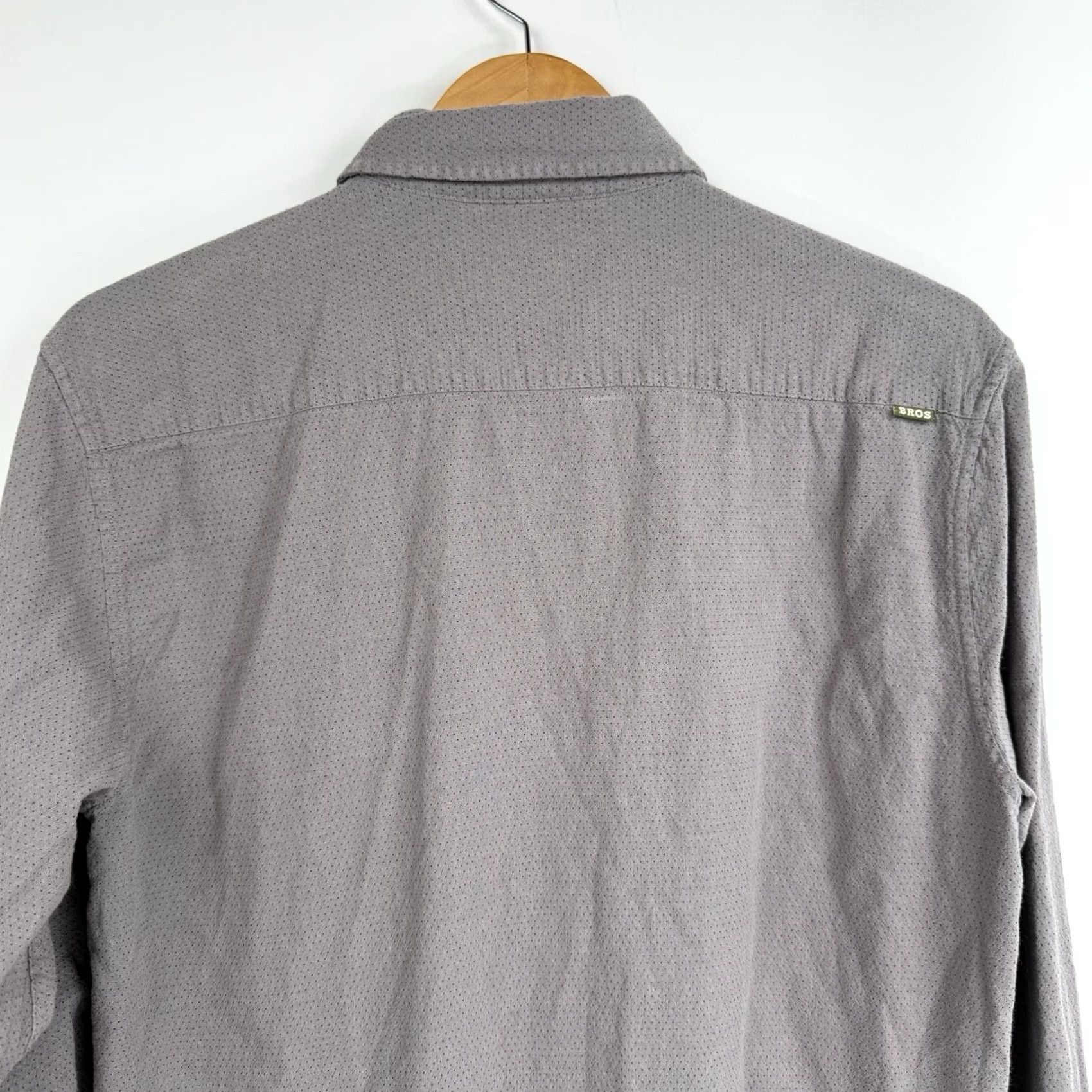 Howler Brothers Howler Brothers Shirt Mens Medium Button-Up Gray Long Sleeve Hiking Outdoors Knit Cotton Polka Dot Casual Travel Workwear Size US M / EU 48-50 / 2 - 6 Thumbnail