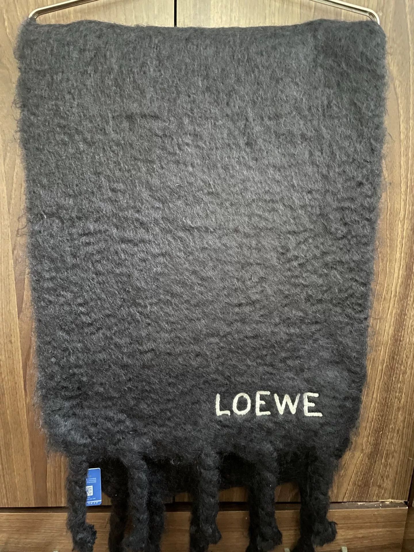 Loewe Loewe Black Thick Large Scarf 220x44cm Size ONE SIZE - 1 Thumbnail