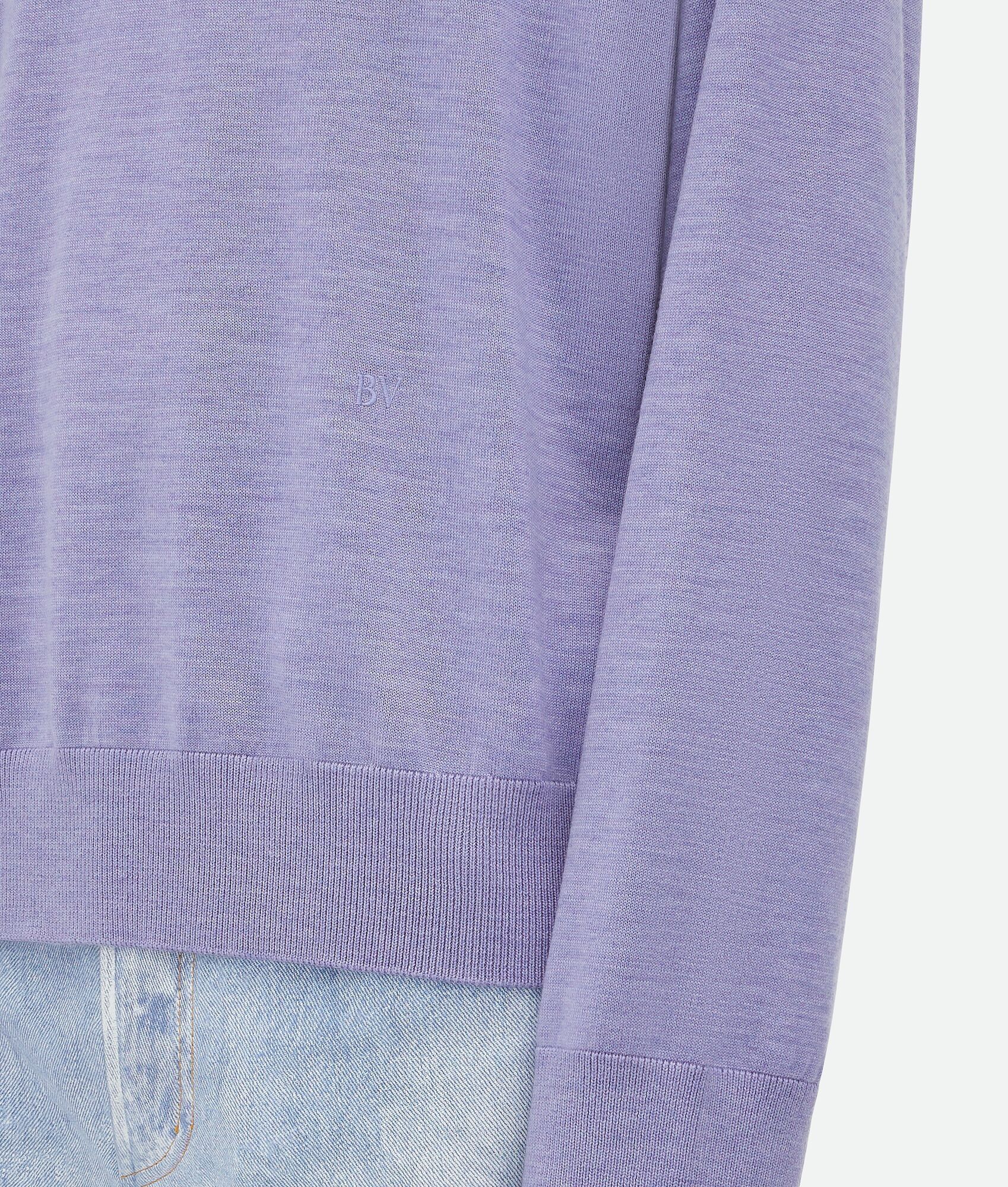Bottega Veneta Lilac Light Wool Embroidered Logo High Neck Sweater Size US M / EU 48-50 / 2 - 3 Thumbnail