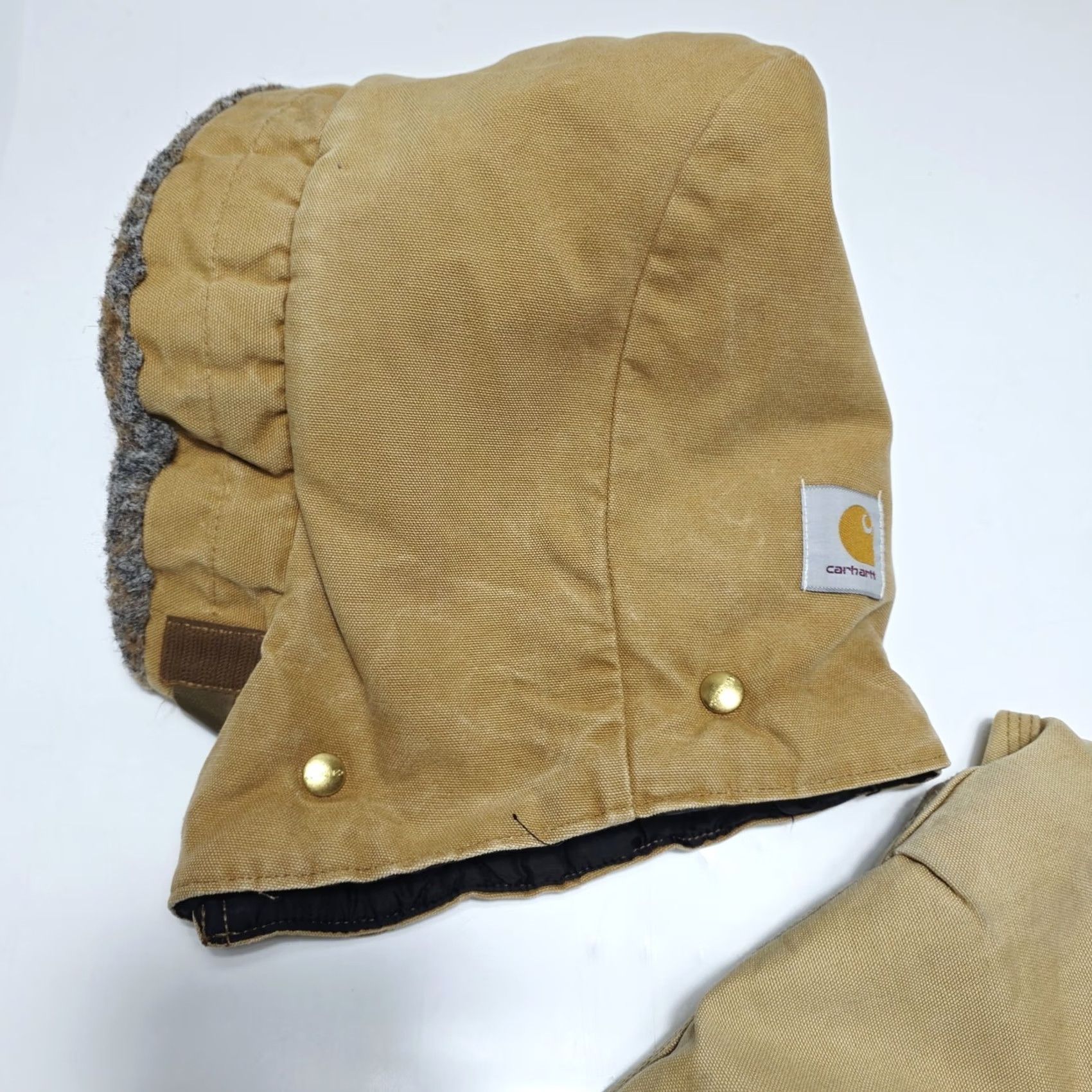 Carhartt VINTAGE Carhartt Beige Canvas Work Wear Work Jacket Removable Hood Fits M Men Medium Knit Zipper Logo Quilted Hooded Adjustable Size US M / EU 48-50 / 2 - 6 Thumbnail