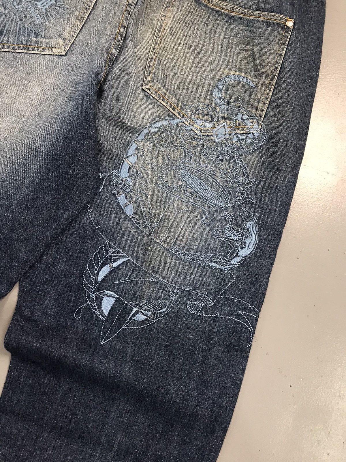 Ecko Unltd. × Vintage Vintage rare ECKO UNLTD snake 🐍 embroidered denim Size US 36 / EU 52 - 10 Thumbnail