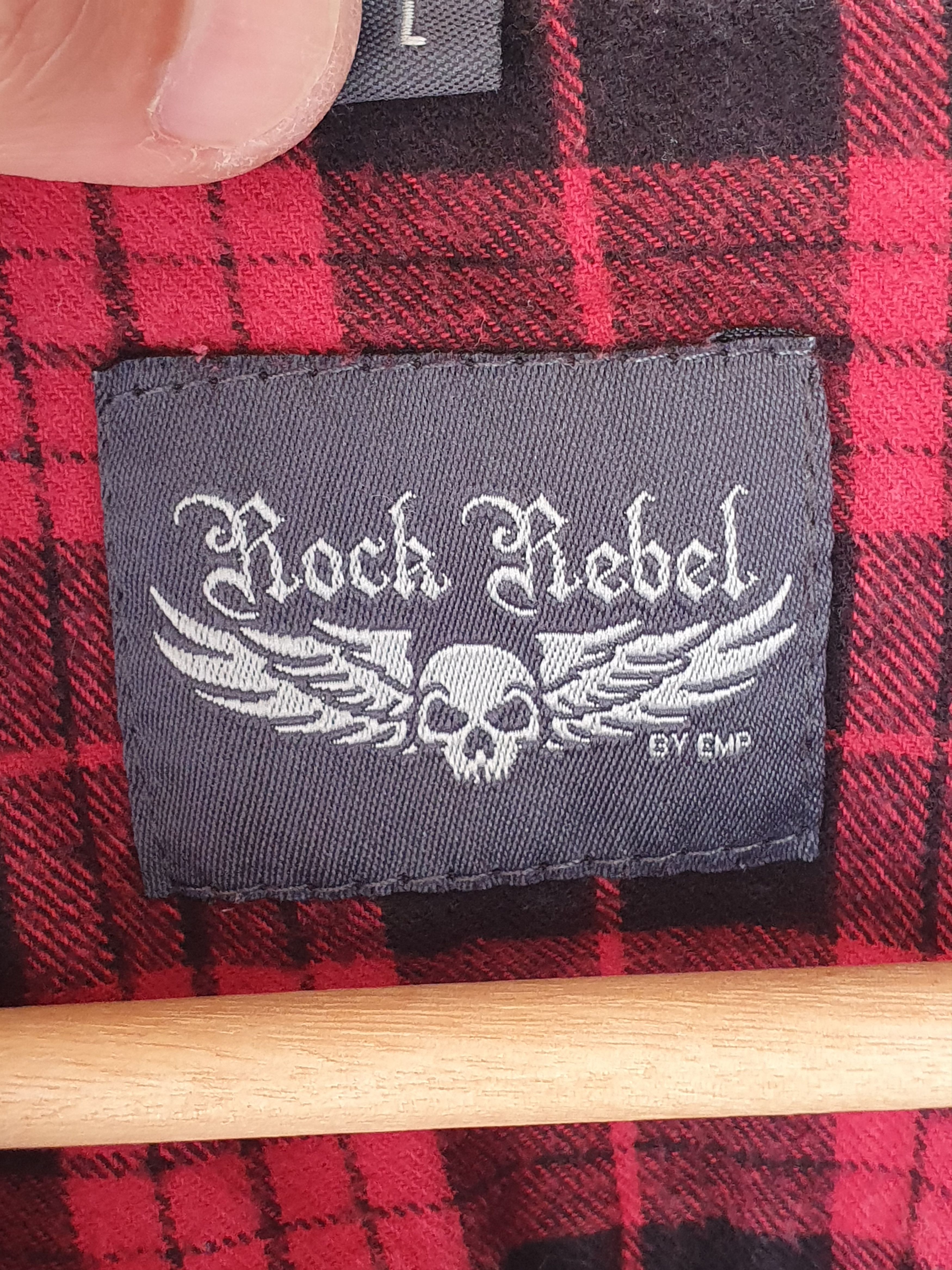 Other Rock Rebel by EMP Plaid Shirt Rhinestone Scull on back L Size L / US 10 / IT 46 - 3 Thumbnail
