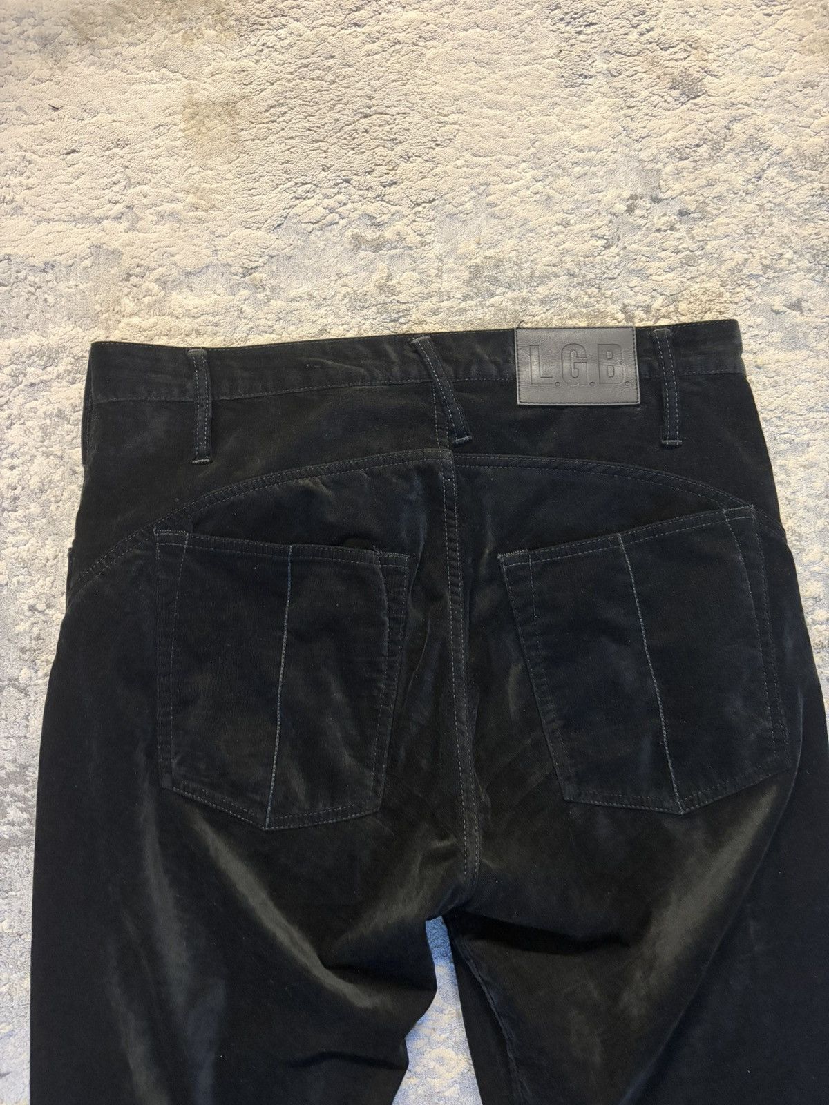 Le Grande Bleu (L.G.B.) LGB - Lazy Wolf Black Velvet Flare Jeans Size US 32 / EU 48 - 7 Thumbnail