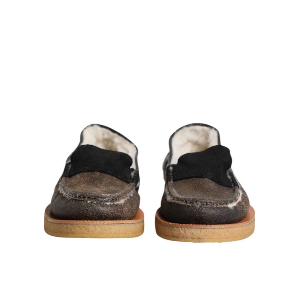 Dolce & Gabbana Dolce & Gabbana Brown White Calfskin Leather Loafers Shoes Size US 9 / EU 42 - 2 Thumbnail