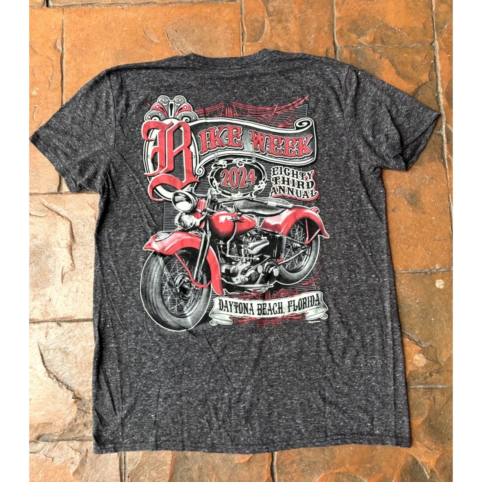 Delta VINTAGE Daytona Beach Bike Week 2024 T-Shirt Men’s Large Biker Motorcycle Double Sided Graphic Print Gray 90s Retro USA Delta Shirt Mens XL Shirt Size US XL / EU 56 / 4 - 2 Thumbnail