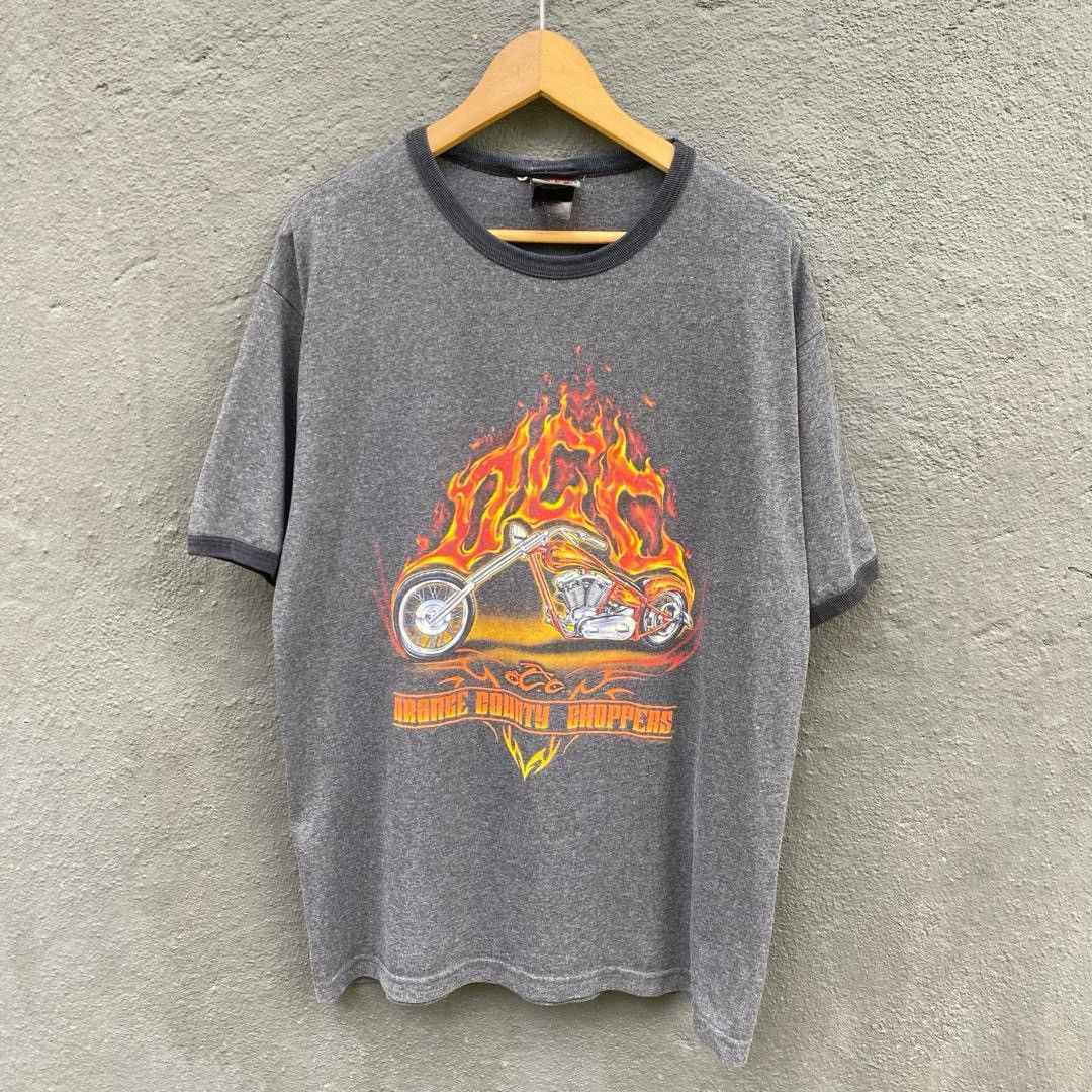 Thrashed faded vintage orange county choppers tee
