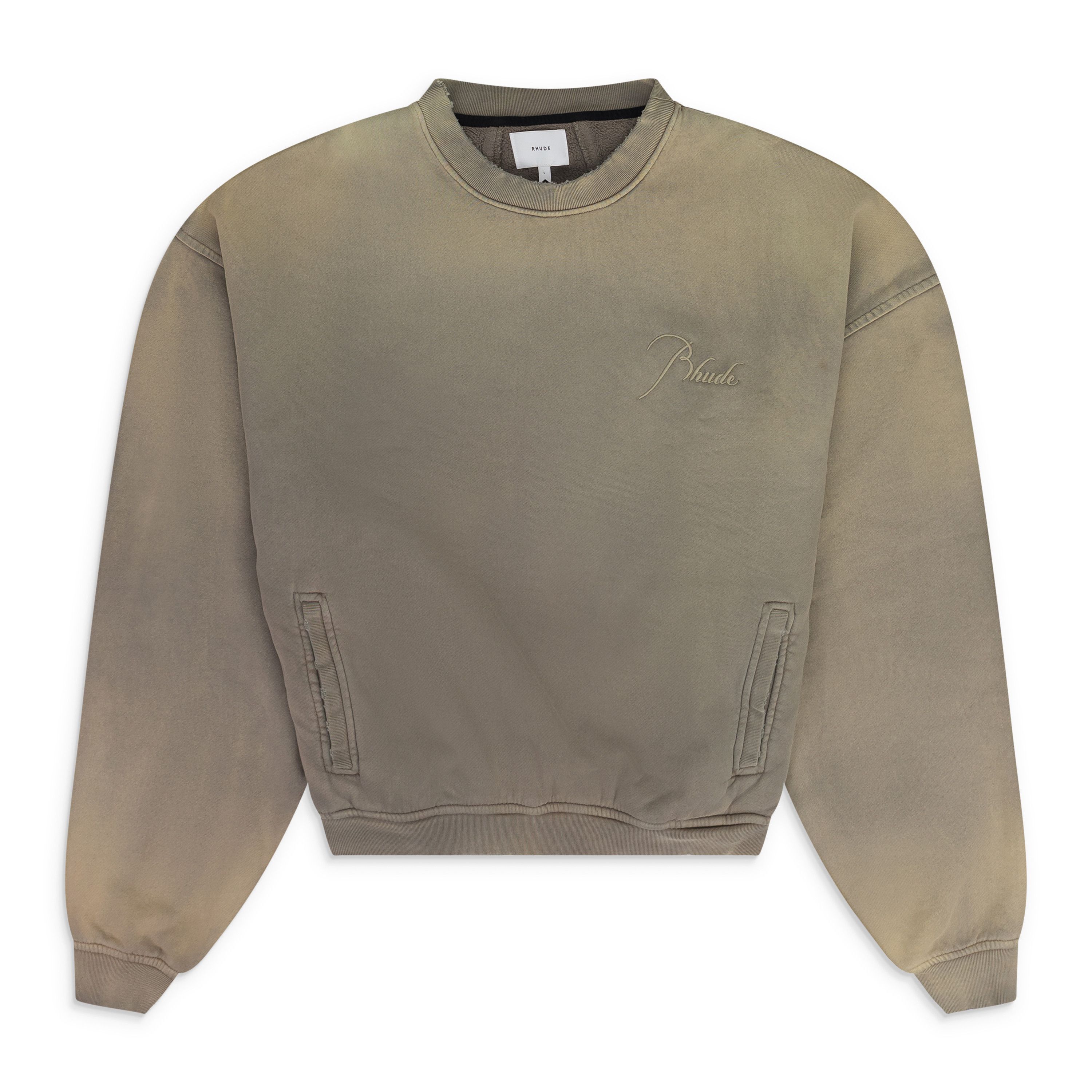 Rhude Script Logo Sunfaded Crewneck SIZE XL Size US XL / EU 56 / 4 - 1 Thumbnail