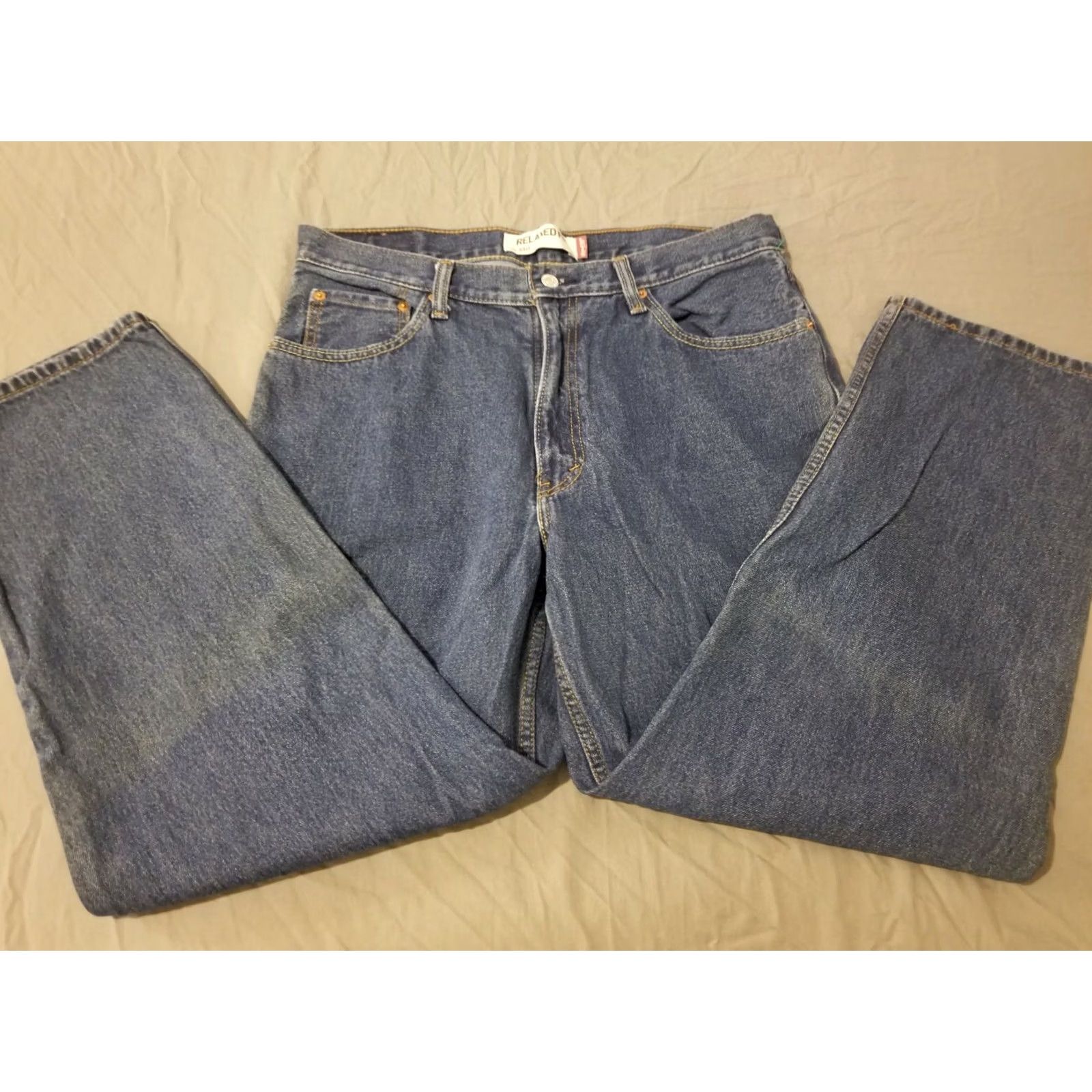Levi's Levi's Jeans Mens 36x29 Relaxed Straight Denim Cotton Pants Blue Size US 36 / EU 52 - 5 Thumbnail