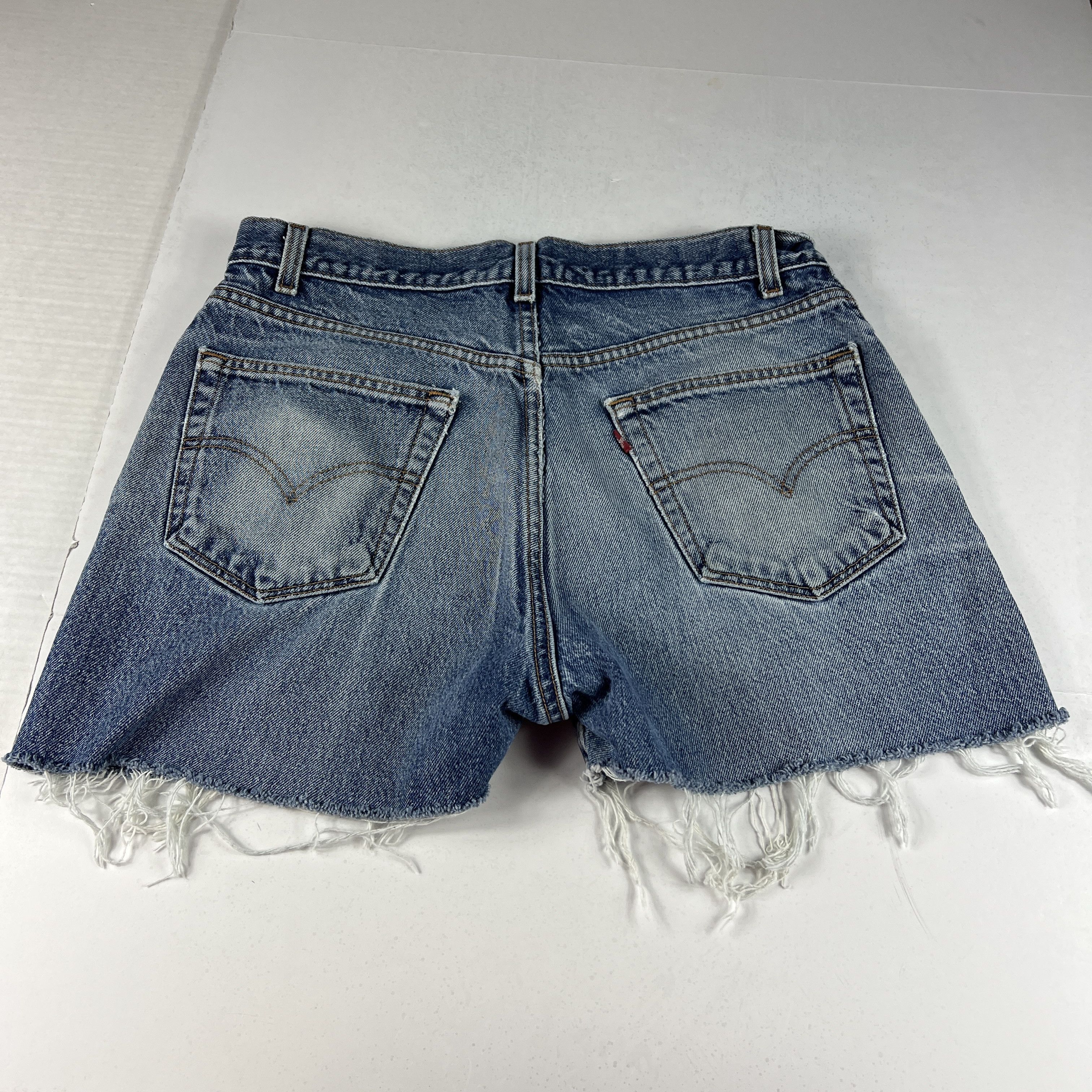 Levi's × Vintage Y2K Levi's Jean Shorts Blue Whiskers Cut Off Denim Jorts Size US 33 - 7 Thumbnail