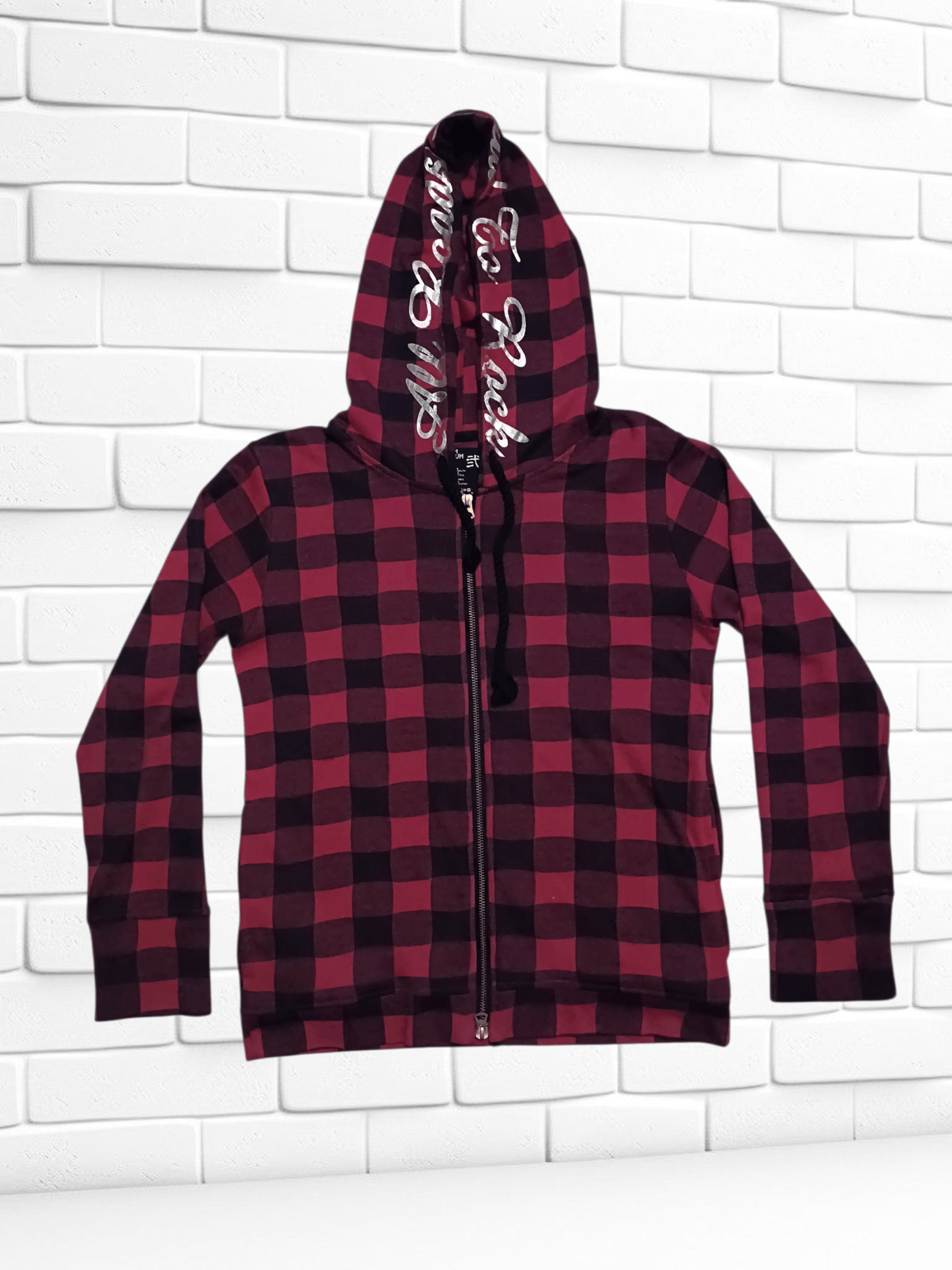 PPFM PPFM Y2K Grunge Check Hoodie Jacket Double Zip Size US M / EU 48-50 / 2 - 6 Thumbnail