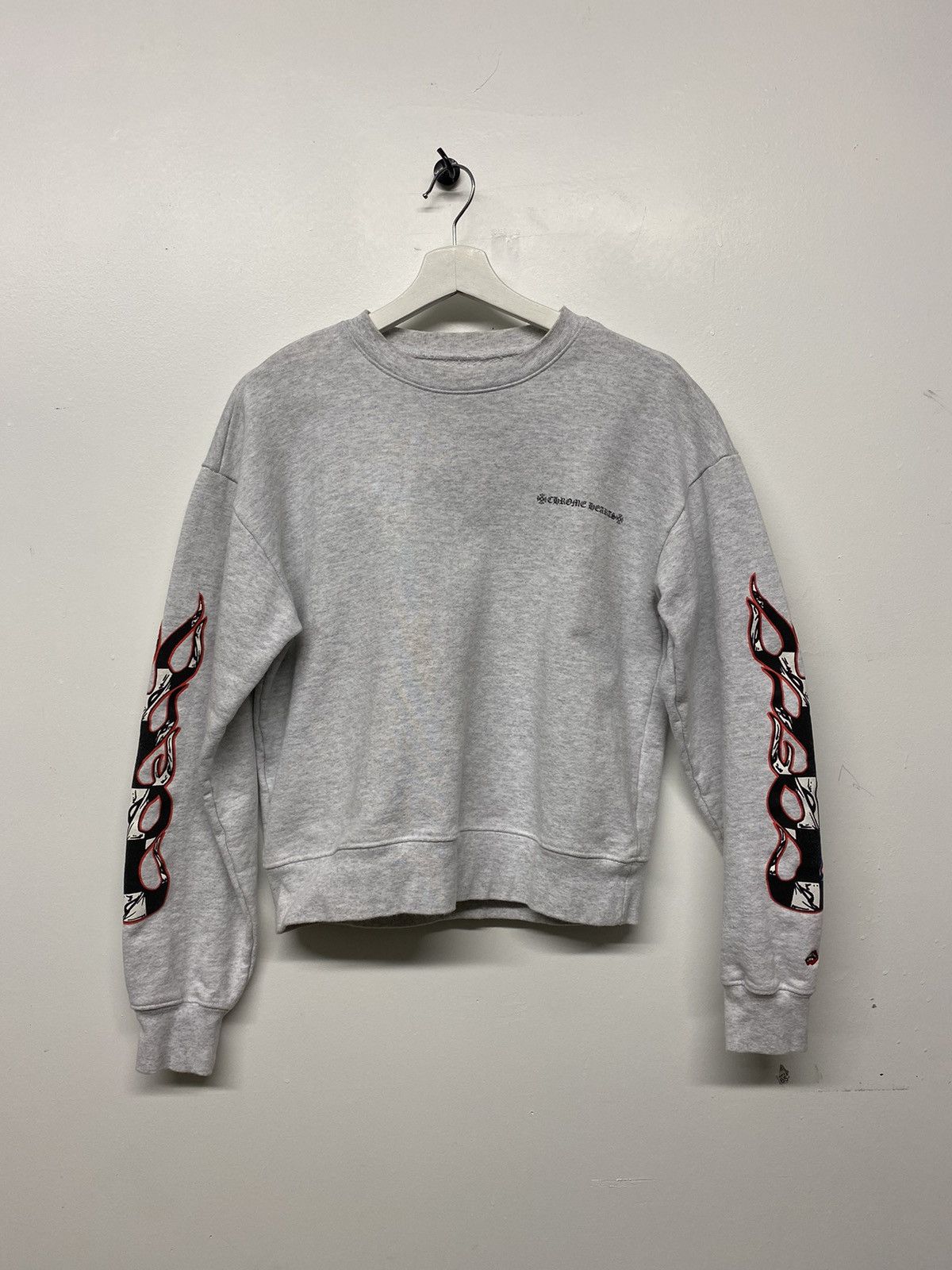 image of Chrome Hearts Matty Boy Brain Crewneck in Grey, Men's (Size XS)