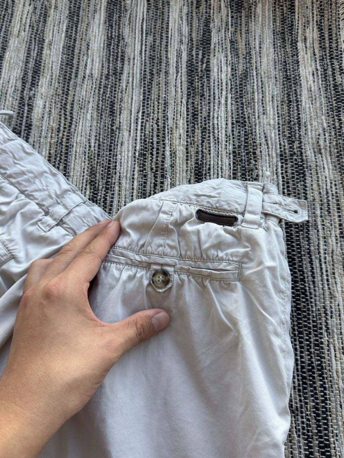 Prada Vintage Nylon Cargo 90s White Shorts Size 50 ( M ) Men