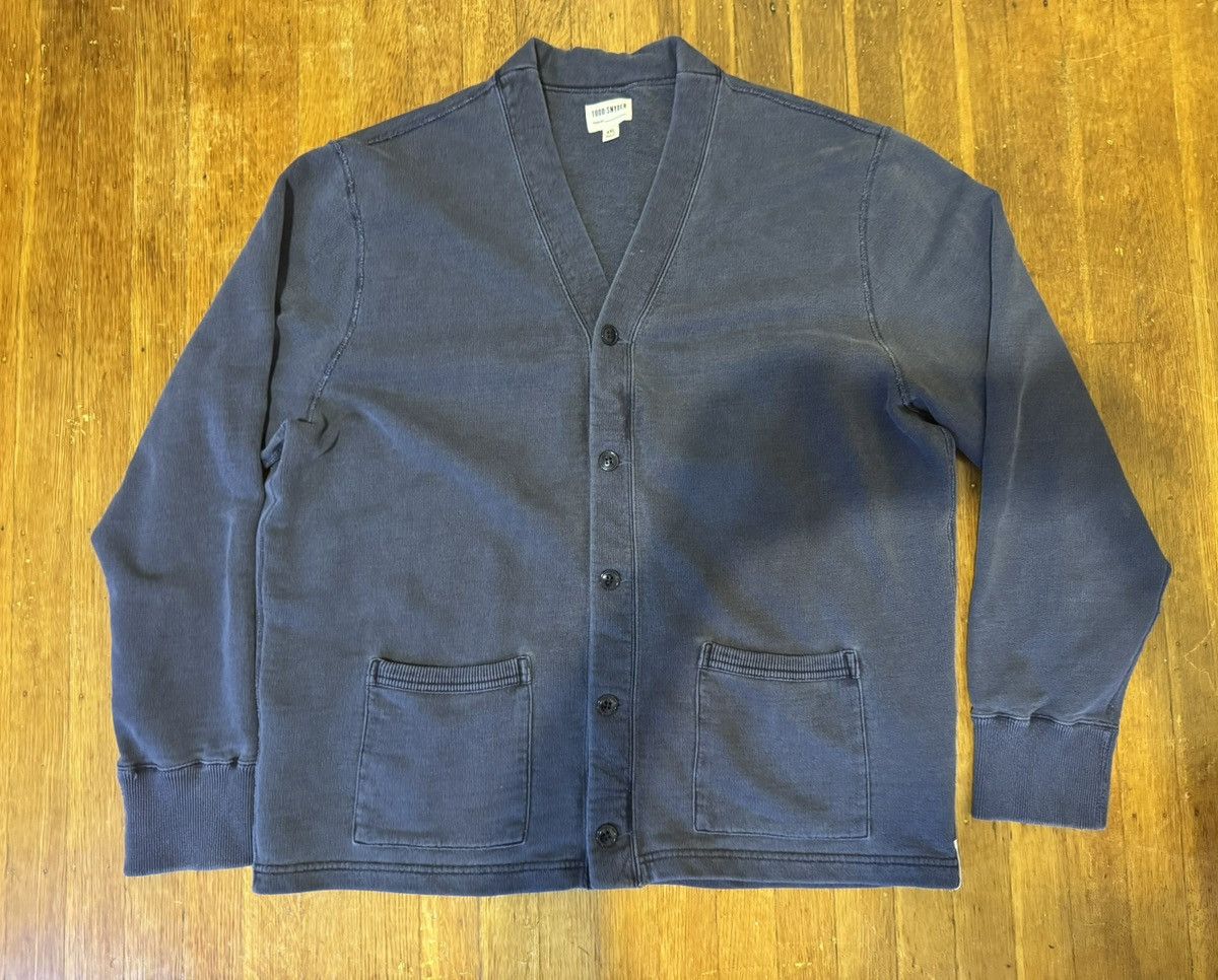 Todd Snyder Todd Snyder The Garmet Dyed Blue Cardigan Sweatshirt, NEW Size US XXL / EU 58 / 5 - 3 Thumbnail