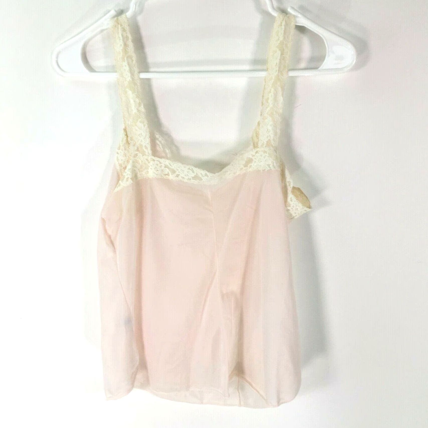 Vintage VINTAGE Olga Womens Tank Top Camisole Size 34 Medium Pink Lace Trim Breathable Casual Ladies Size XXS / US 00 / IT 34 - 2 Thumbnail