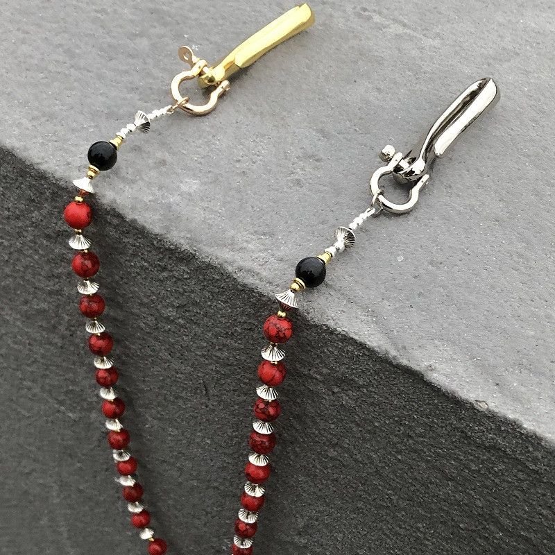Japanese Brand × Jewelry Handmade Red Stone Bead Pants Chain Size ONE SIZE - 1 Thumbnail