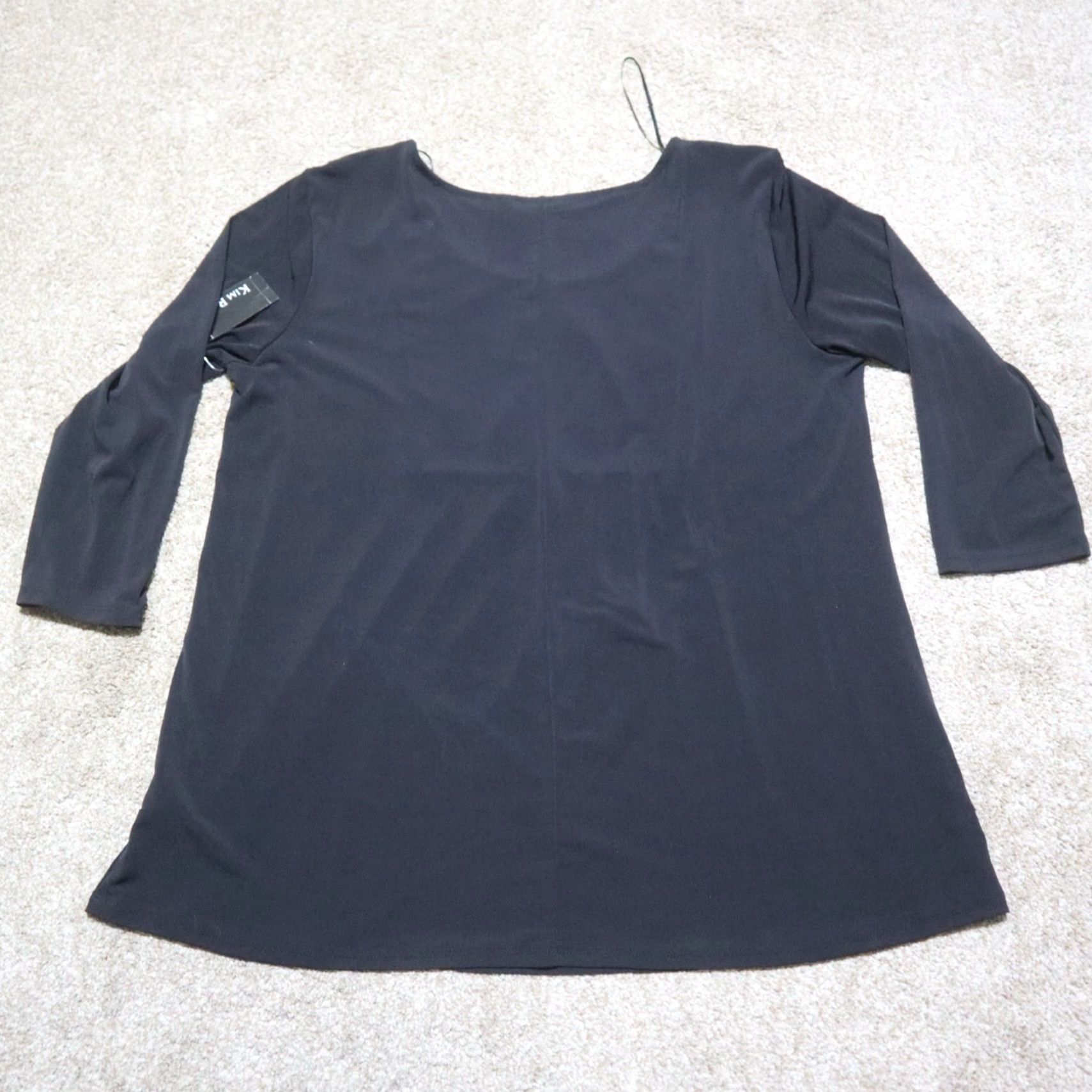 Vintage Kim Rogers Shirt Women L Black Stretch Short Sleeve Casual Size L Size L / US 10 / IT 46 - 8 Thumbnail