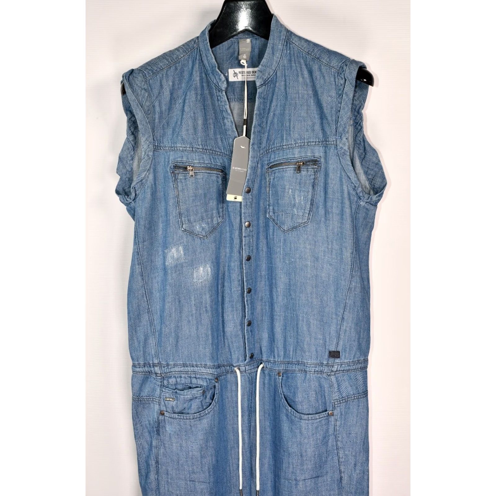 G-Star G-Star Jumpsuit Womens Sleeveless Denim 100% Cotton Blue S Vintage? No Size 28" / US 6 / IT 42 - 2 Thumbnail