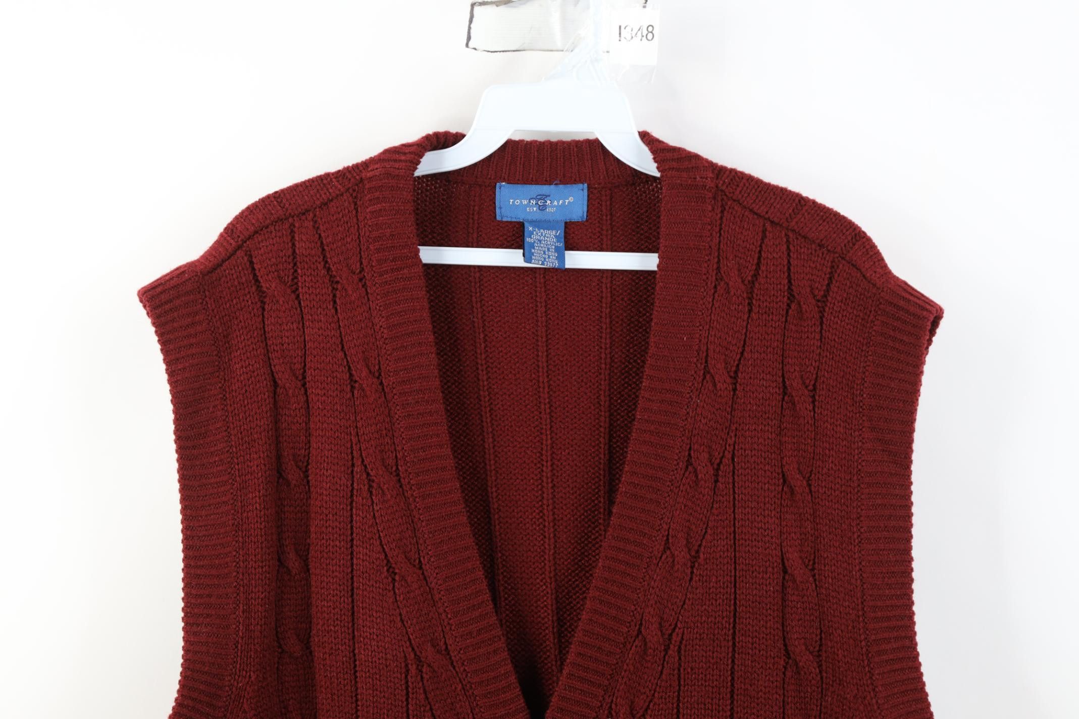 Vintage Vintage 90s Streetwear Ribbed Knit Cardigan Sweater Vest Size US XL / EU 56 / 4 - 2 Thumbnail