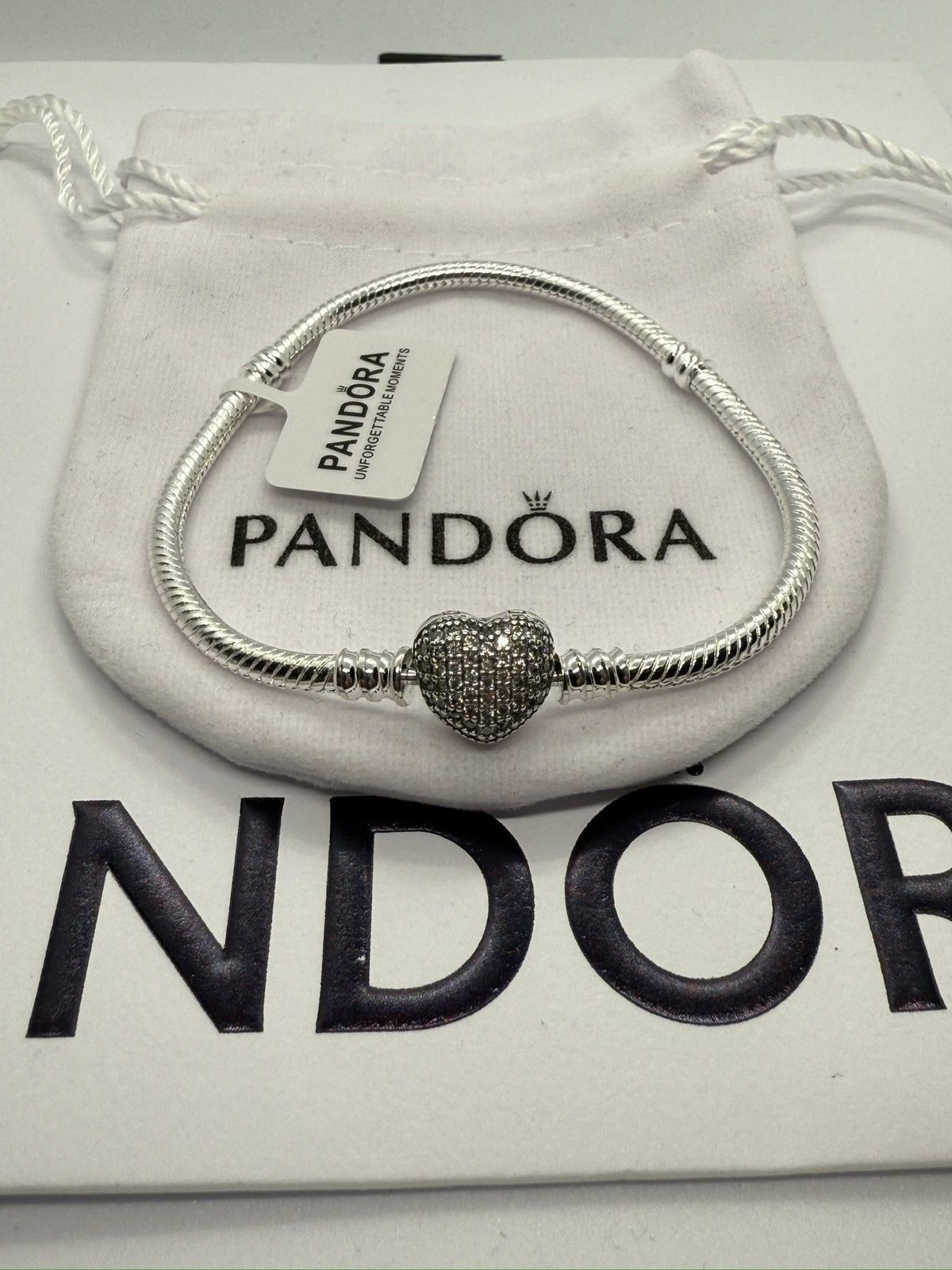 pandora Pandora Moments heart claps snake chain bracelet size 7.1 in Size ONE SIZE - 2 Thumbnail