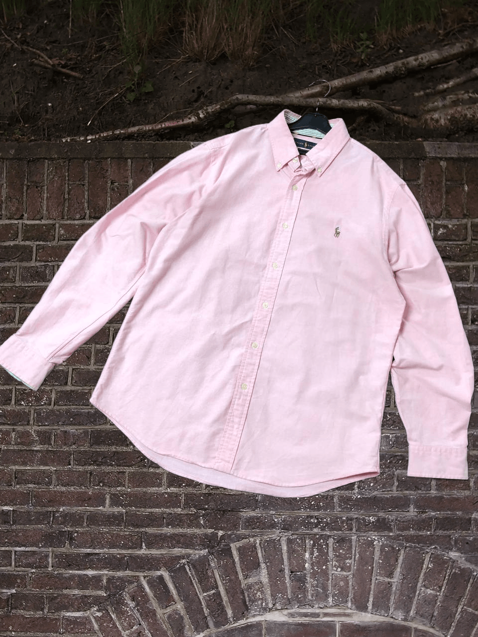 Polo Ralph Lauren long-sleeved shirt Polo Ralph Lauren pink vintage streetwear Size US L / EU 52-54 / 3 - 1 Thumbnail
