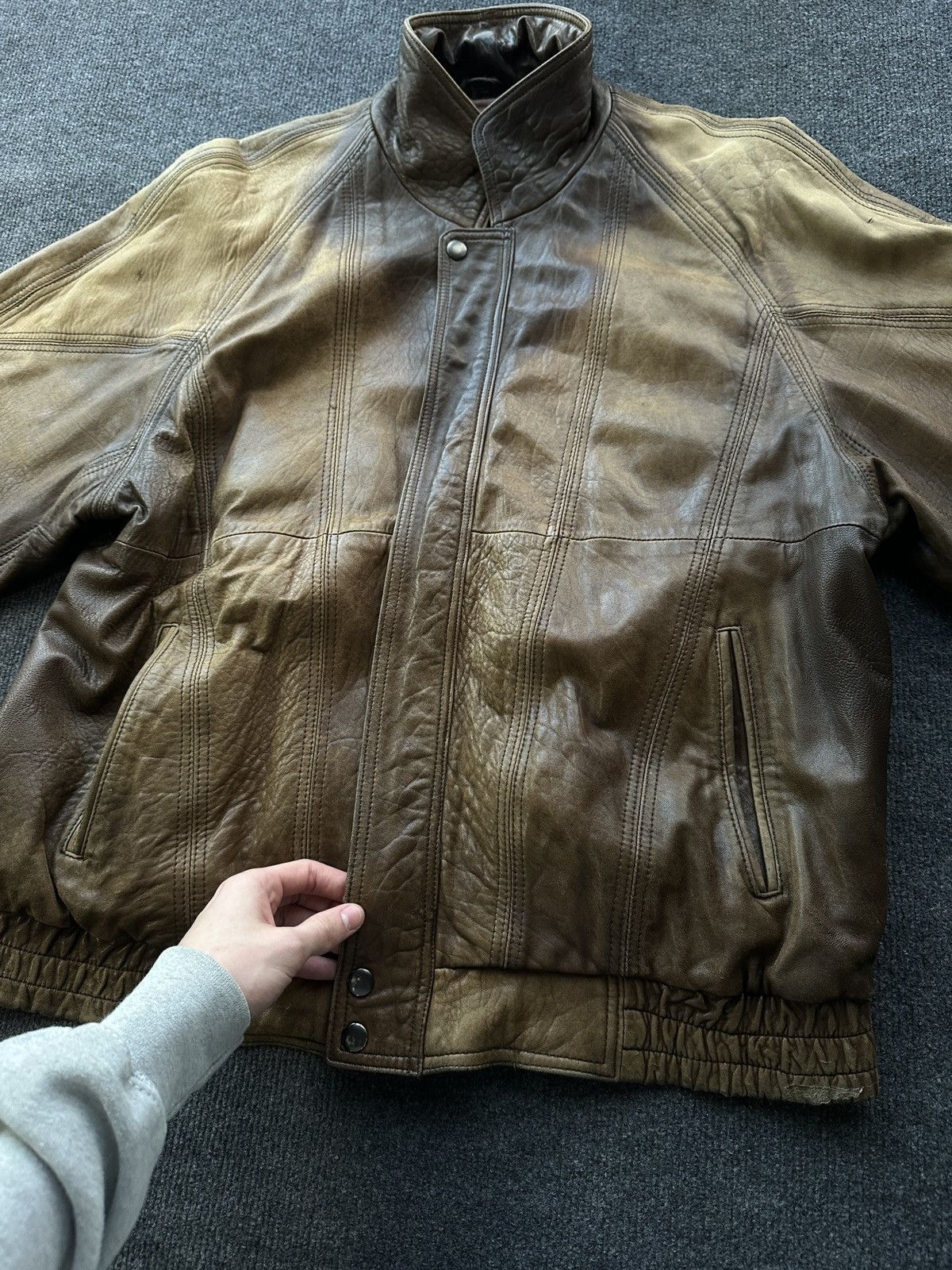 Other 🚨VNTG LEATHER JACKET AVANT GARDE ASYMMETRICAL BROWN MOTO Size US M / EU 48-50 / 2 - 6 Thumbnail